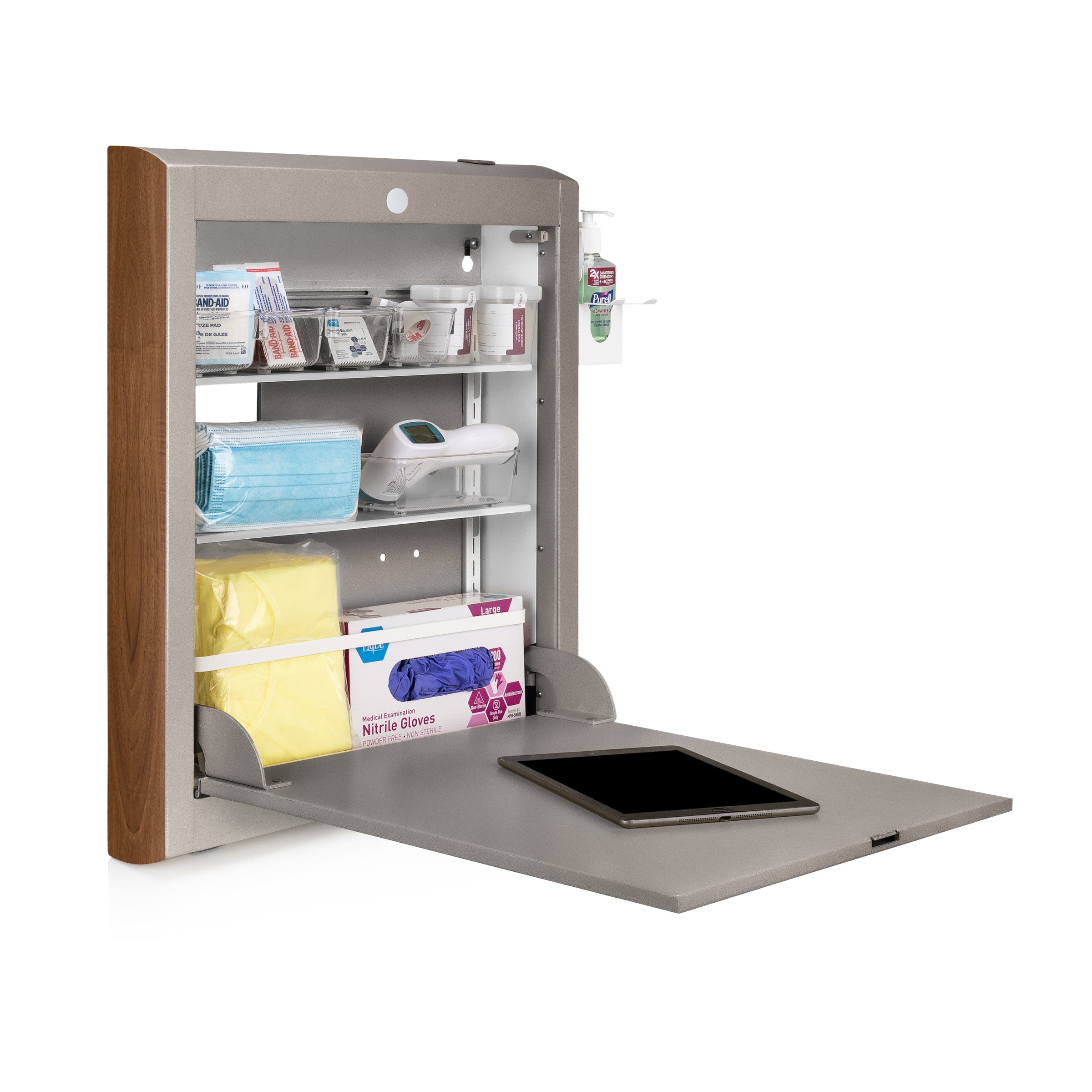 CarePod™ Narrow Wall-Mounted Workstations, 4" Depth, River Rock