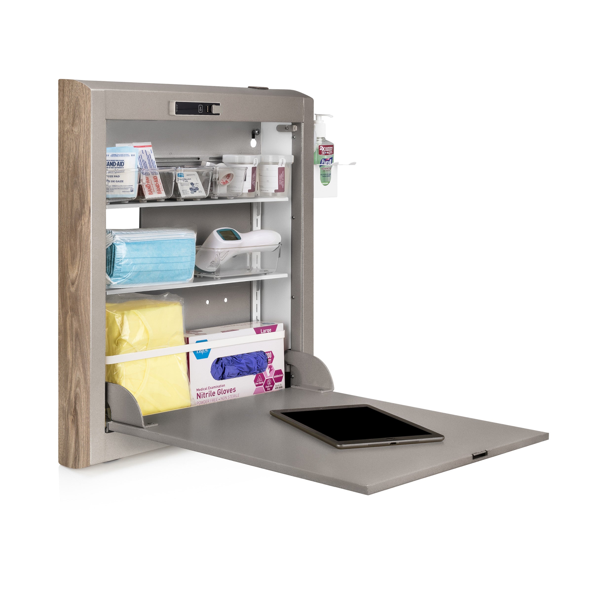CarePod™ Narrow Wall-Mounted Workstations, 4" Depth, River Rock