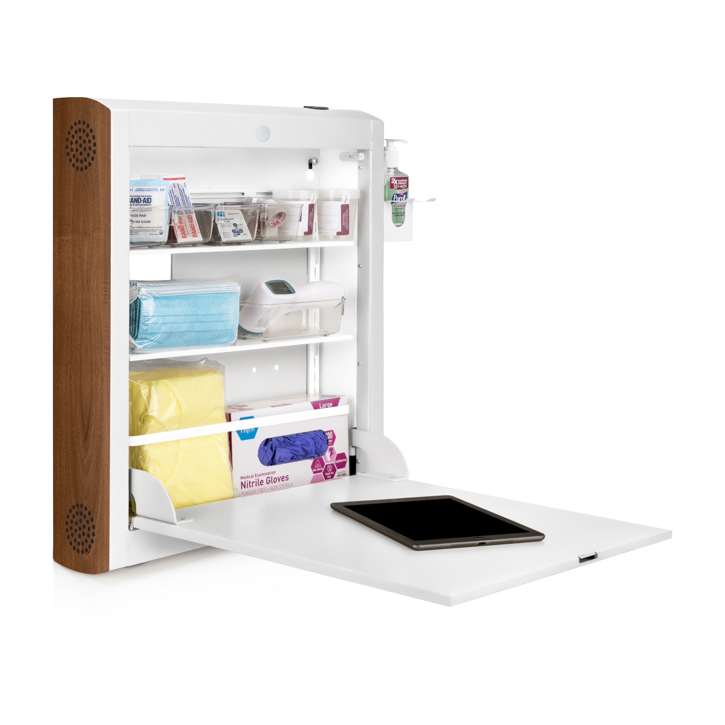 CarePod™ Narrow Wall-Mounted Workstations, 6" Depth, Powder White