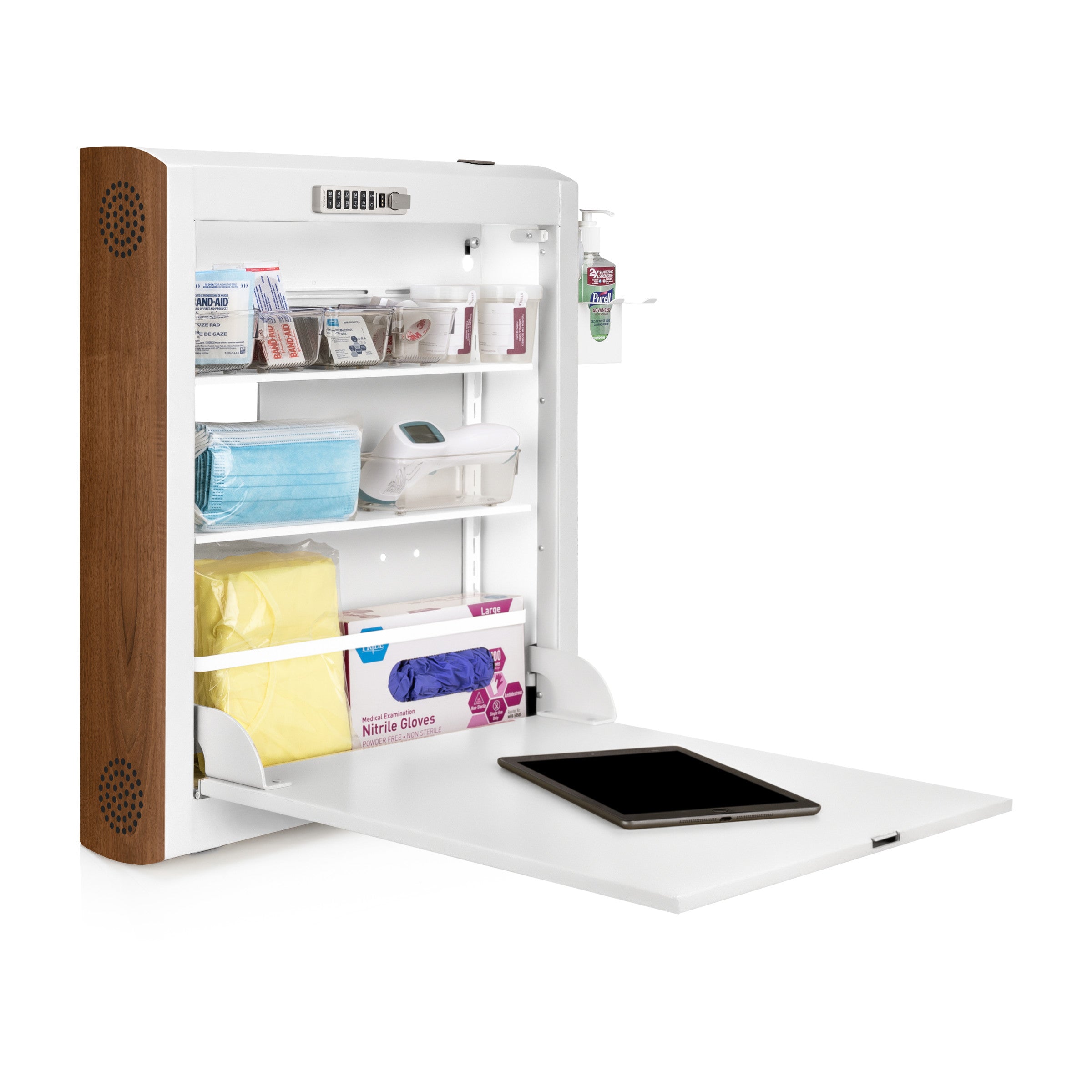CarePod™ Narrow Wall-Mounted Workstations, 6" Depth, Powder White