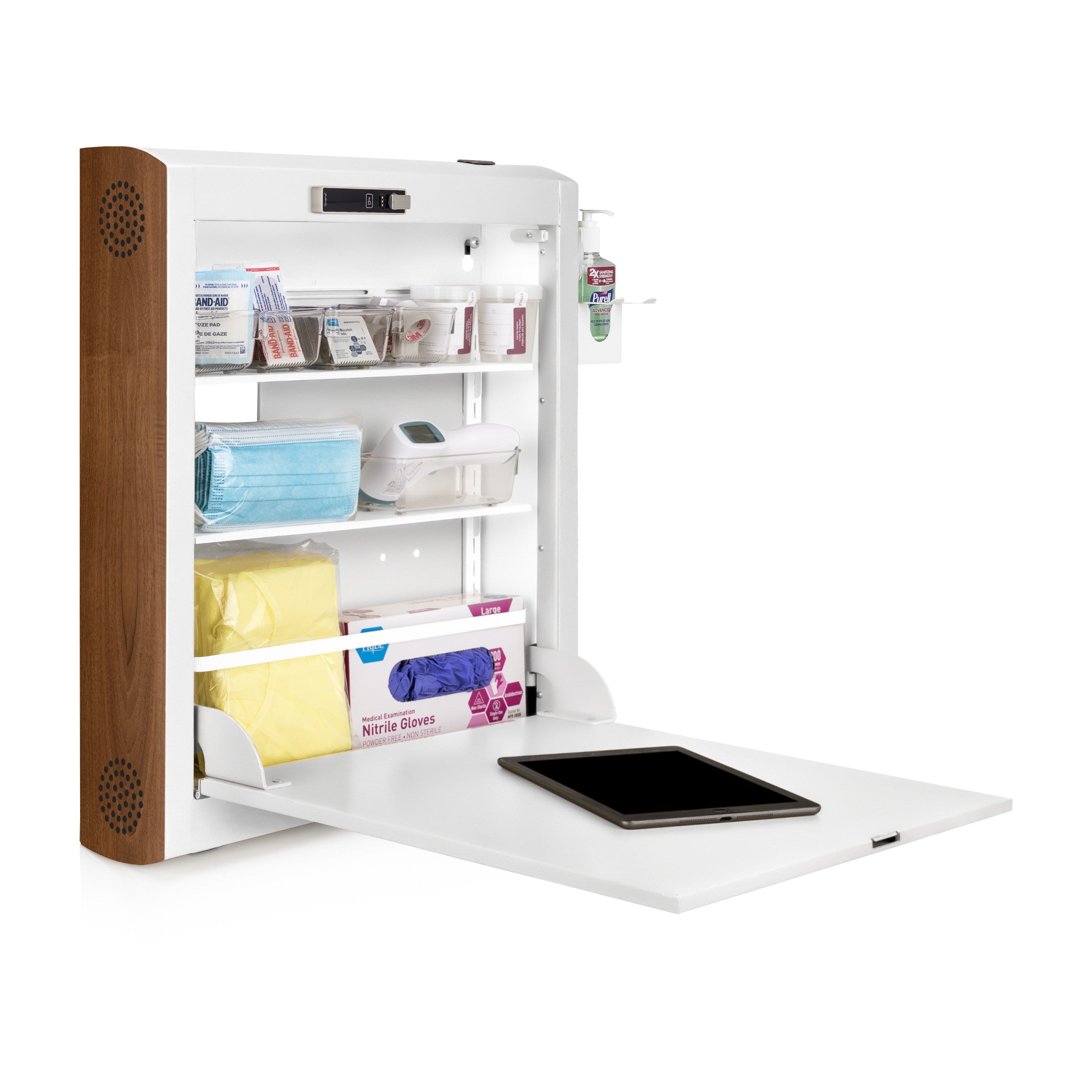 CarePod™ Narrow Wall-Mounted Workstations, 6" Depth, Powder White