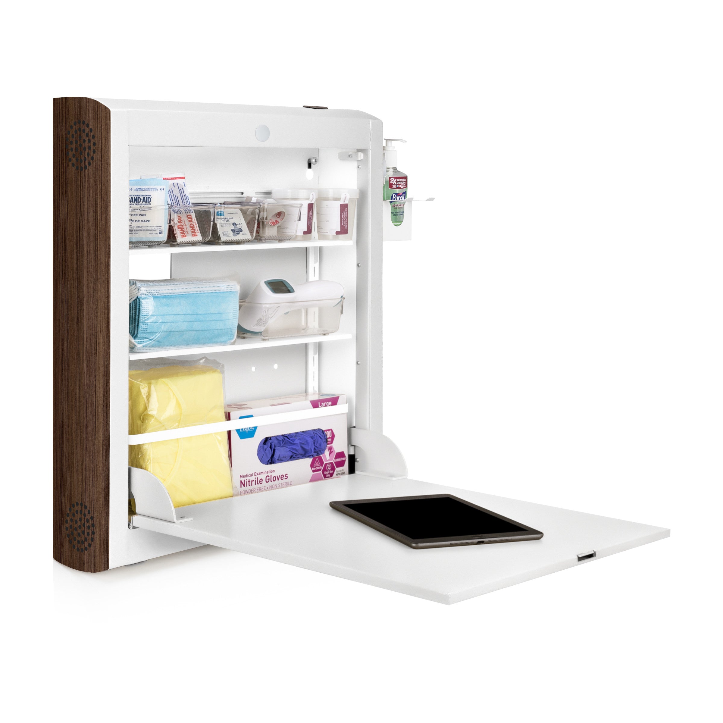 CarePod™ Narrow Wall-Mounted Workstations, 6" Depth, Powder White