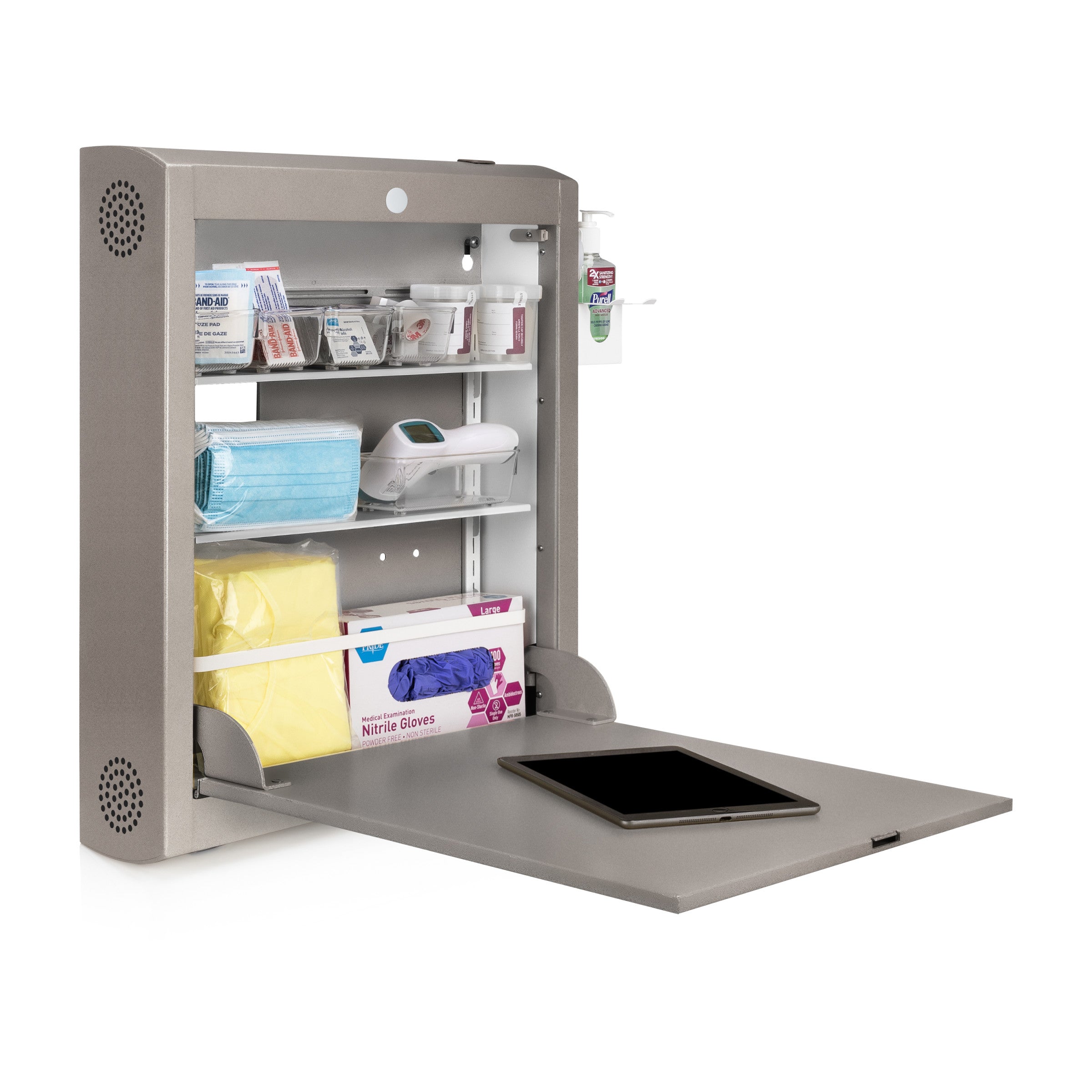 CarePod™ Narrow Wall-Mounted Workstations, 6" Depth, River Rock