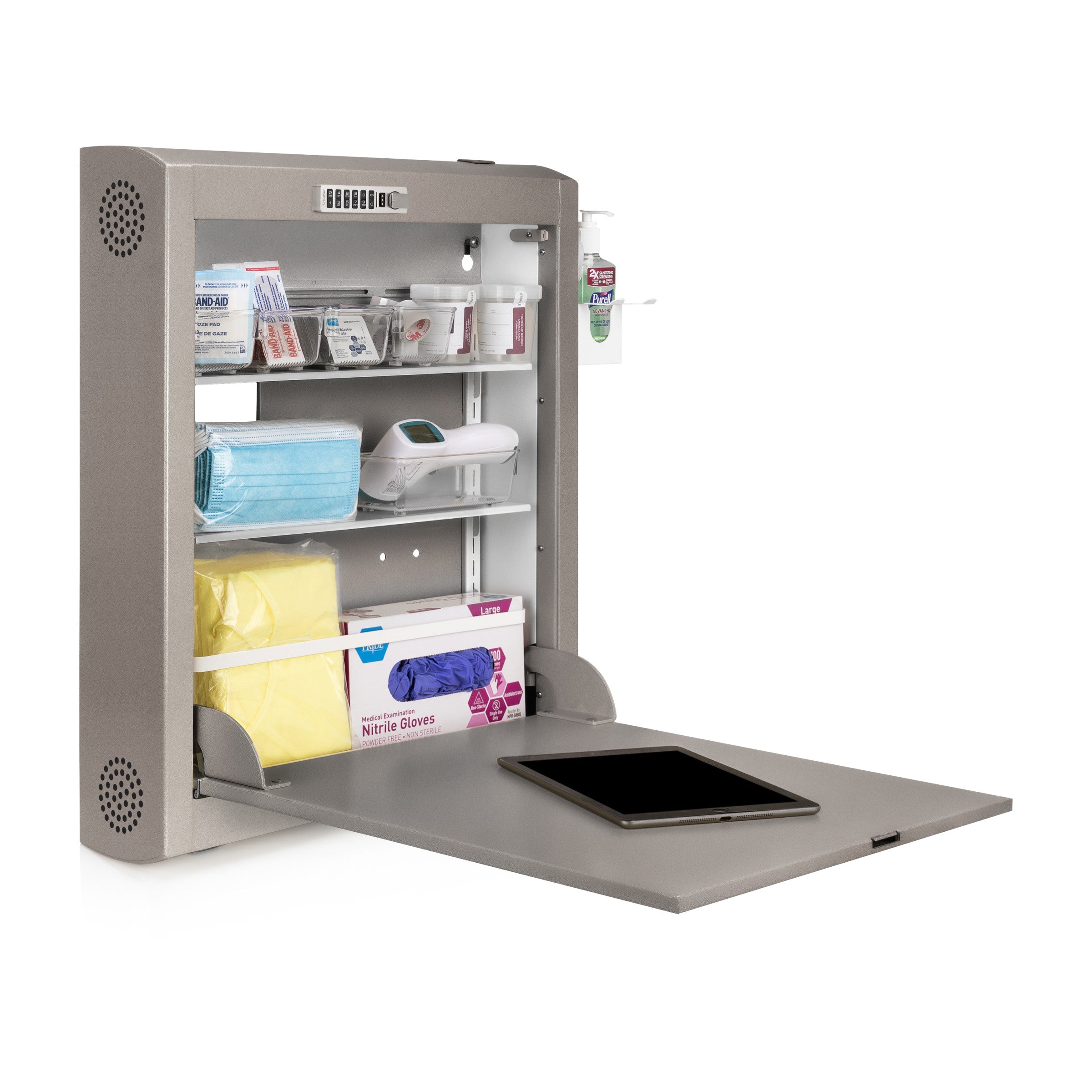 CarePod™ Narrow Wall-Mounted Workstations, 6" Depth, River Rock