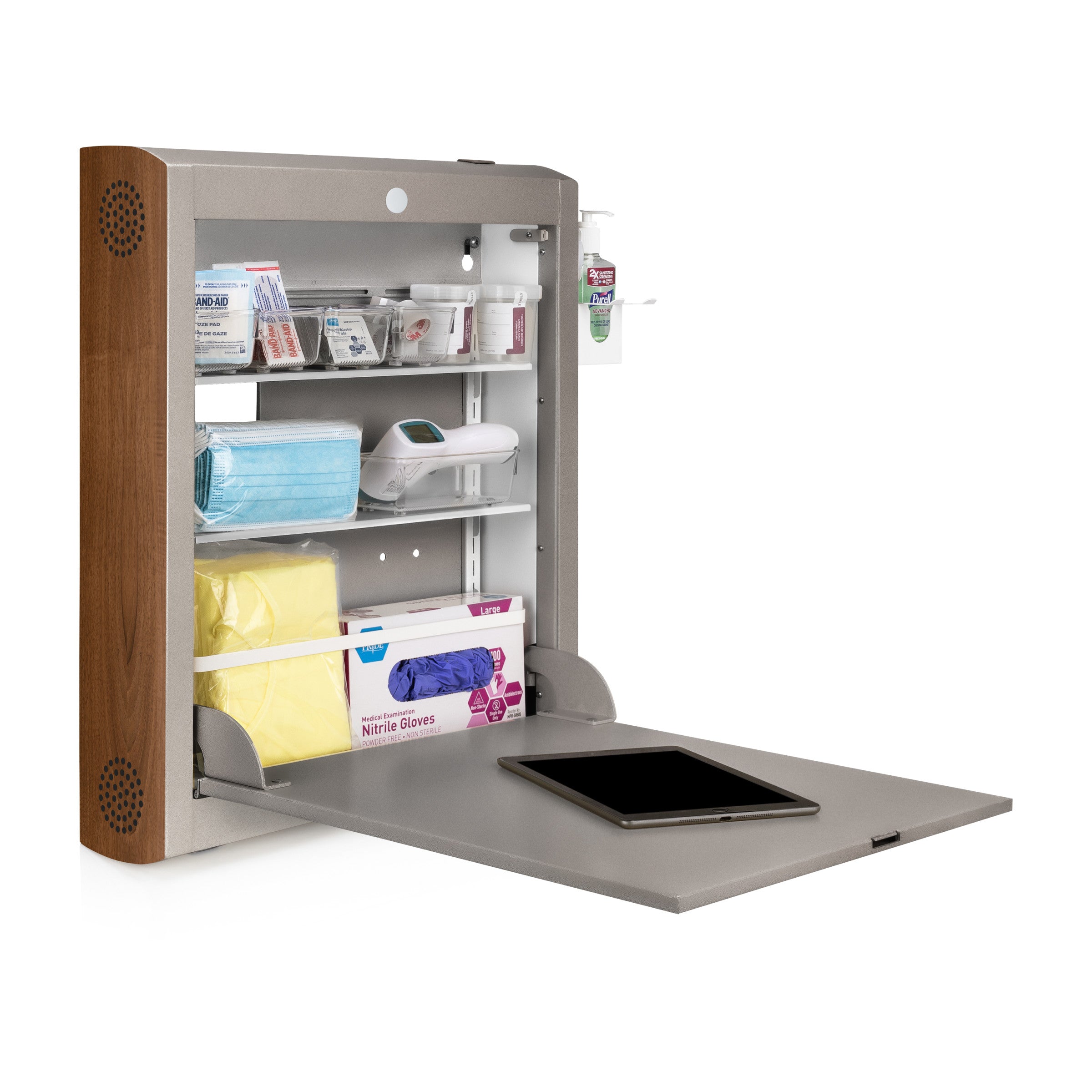 CarePod™ Narrow Wall-Mounted Workstations, 6" Depth, River Rock