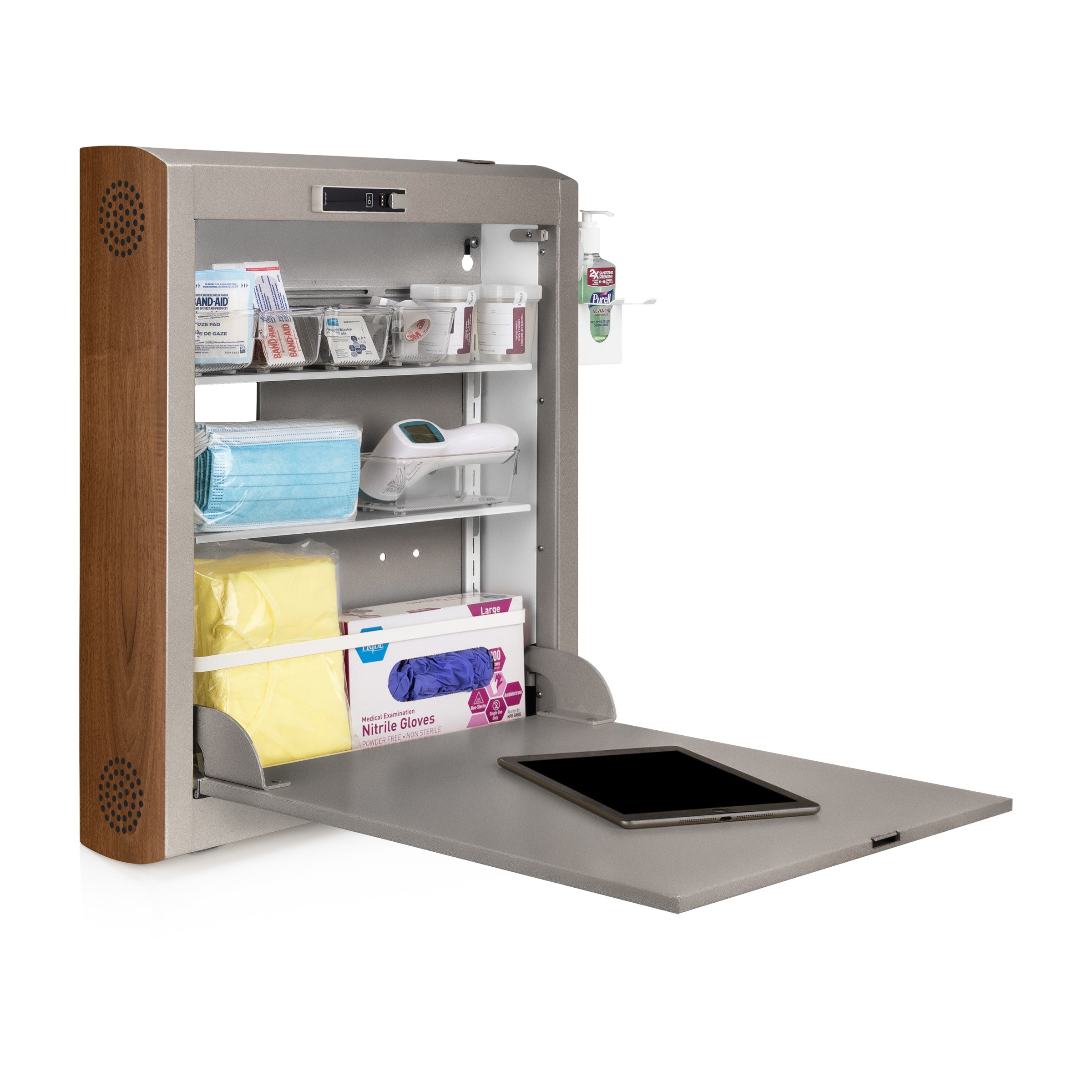 CarePod™ Narrow Wall-Mounted Workstations, 6" Depth, River Rock