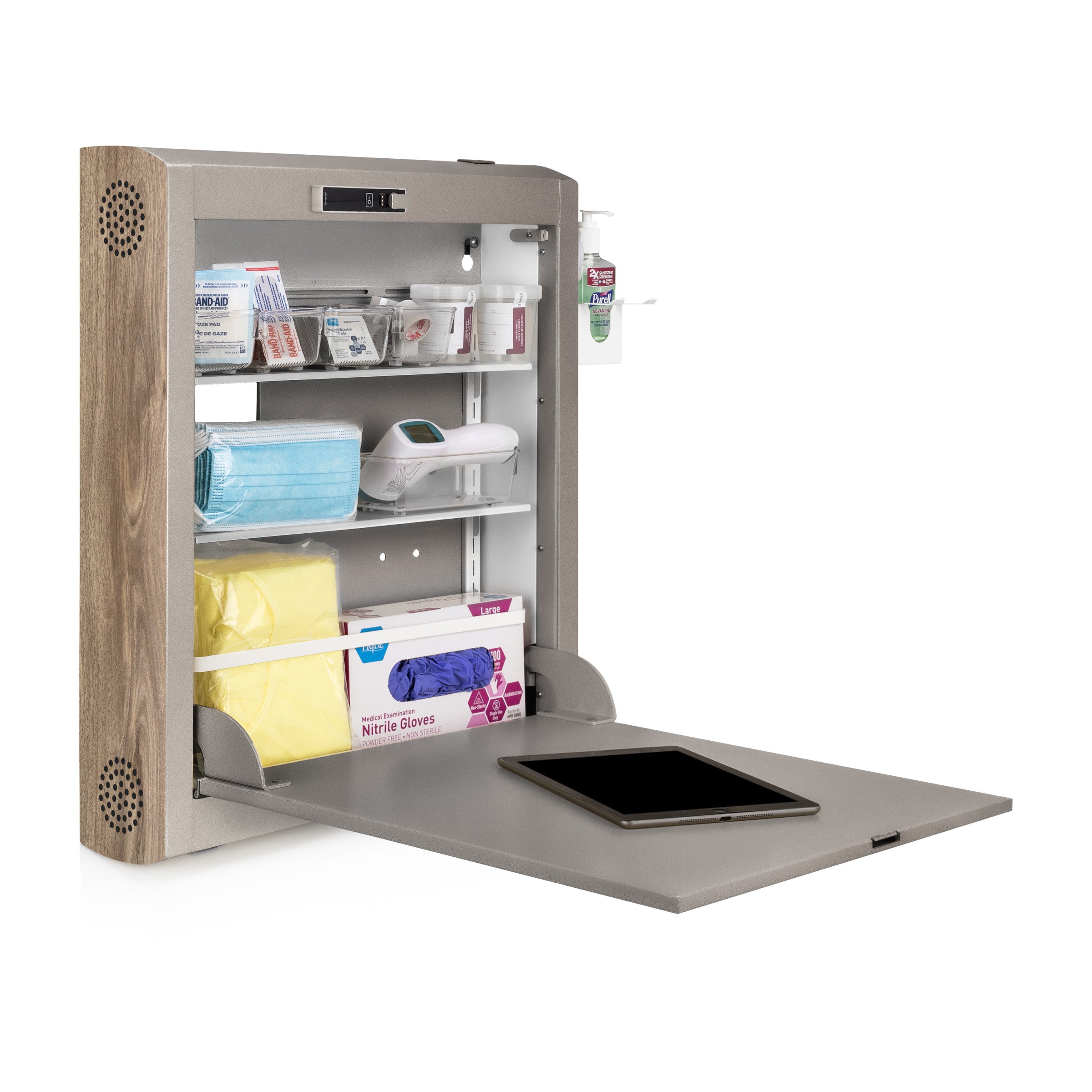 CarePod™ Narrow Wall-Mounted Workstations, 6" Depth, River Rock