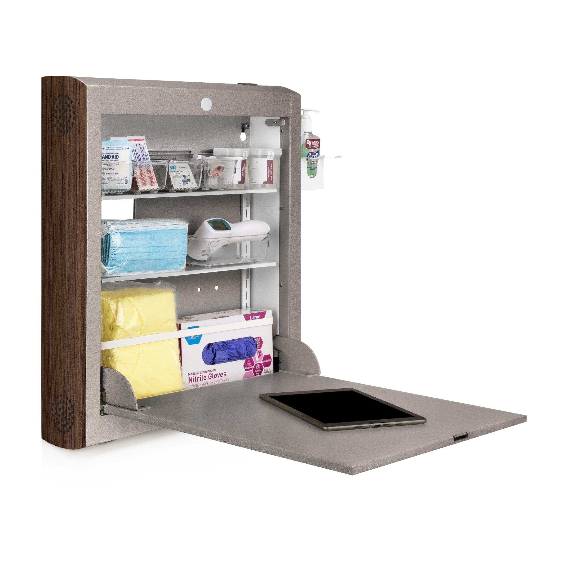 CarePod™ Narrow Wall-Mounted Workstations, 6" Depth, River Rock