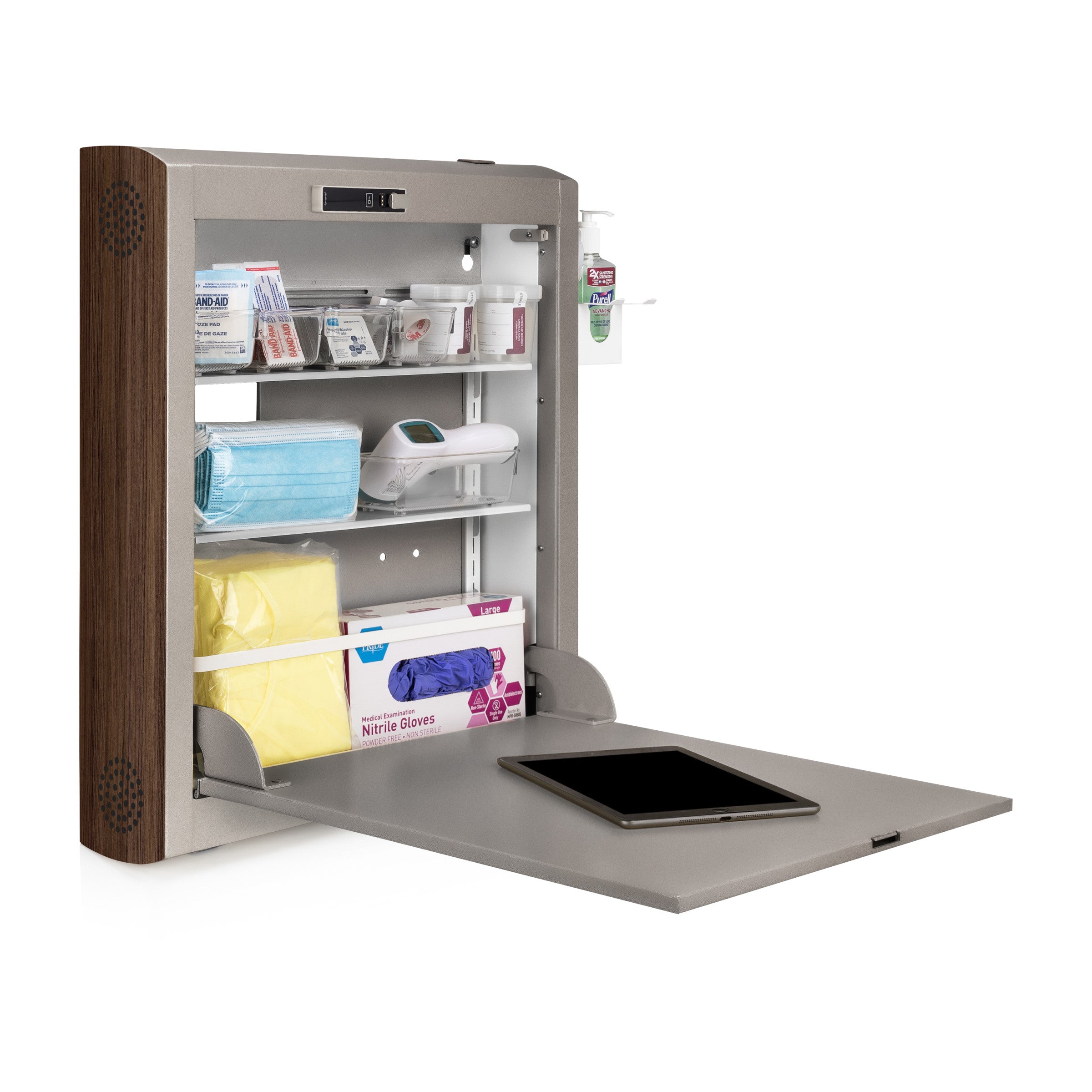 CarePod™ Narrow Wall-Mounted Workstations, 6" Depth, River Rock