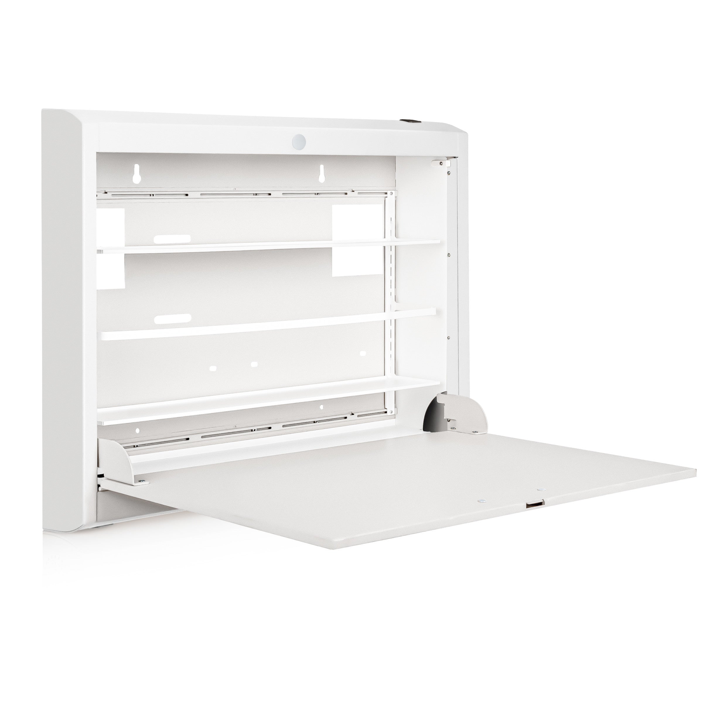 CarePod® Wide 4” Wall-Mounted Workstations with Standard Door, Powder White