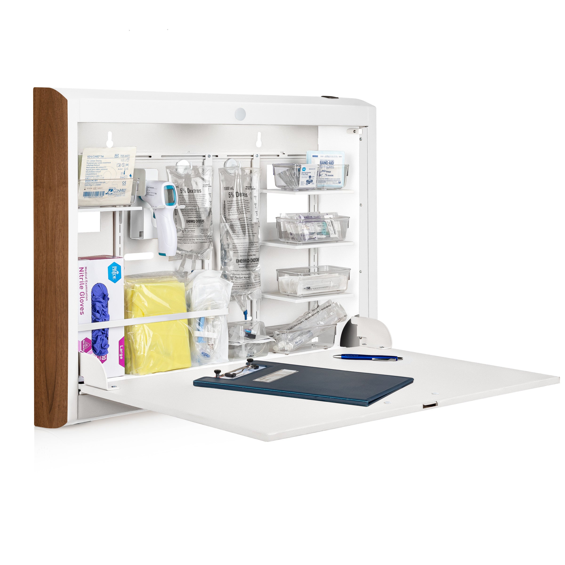 CarePod® Wide 4” Wall-Mounted Workstations with Standard Door, Powder White