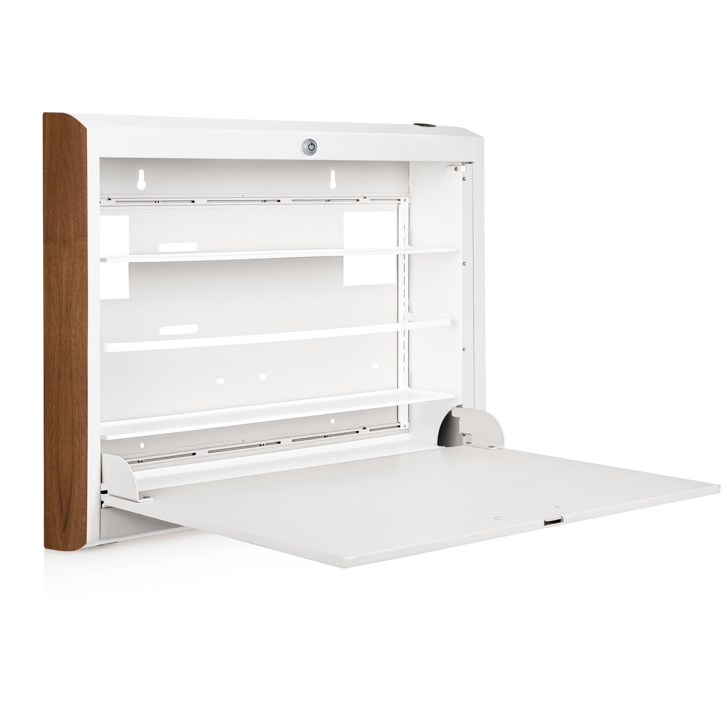 CarePod® Wide 4” Wall-Mounted Workstations with Standard Door, Powder White