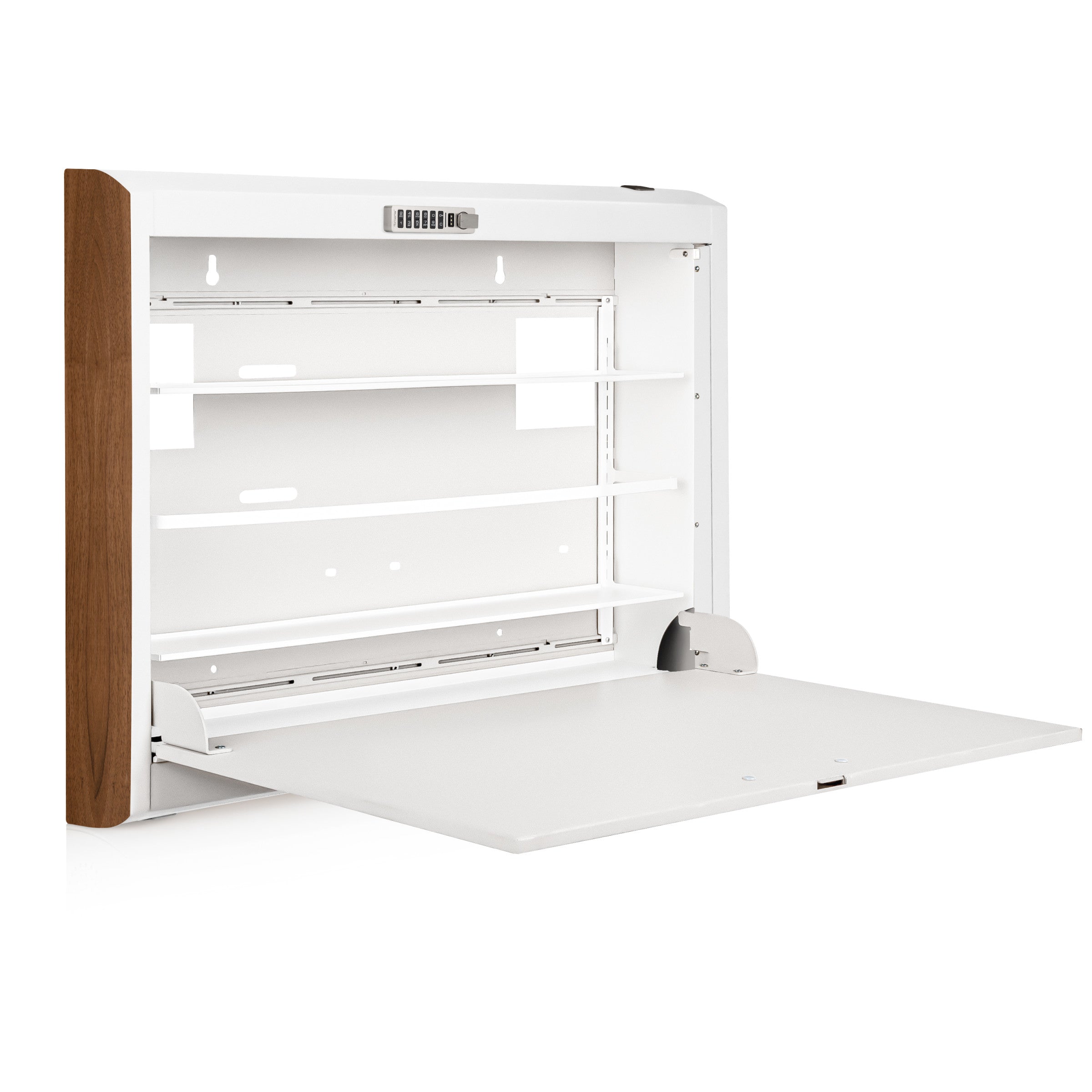 CarePod® Wide 4” Wall-Mounted Workstations with Standard Door, Powder White