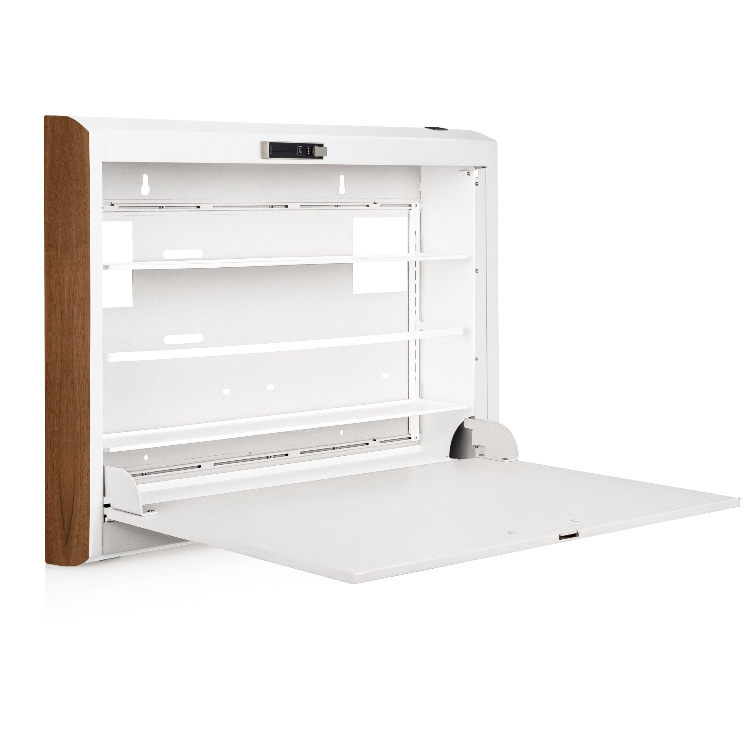 CarePod® Wide 4” Wall-Mounted Workstations with Standard Door, Powder White