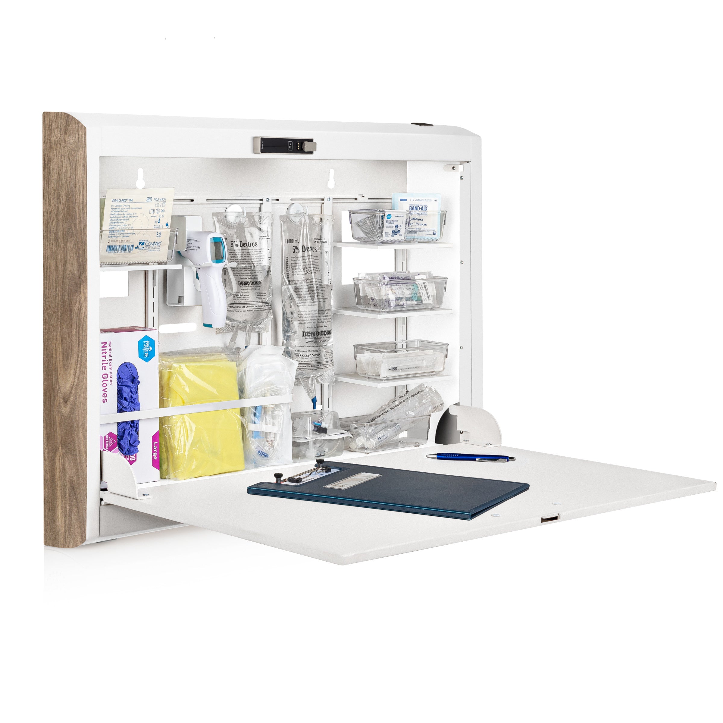 CarePod® Wide 4” Wall-Mounted Workstations with Standard Door, Powder White
