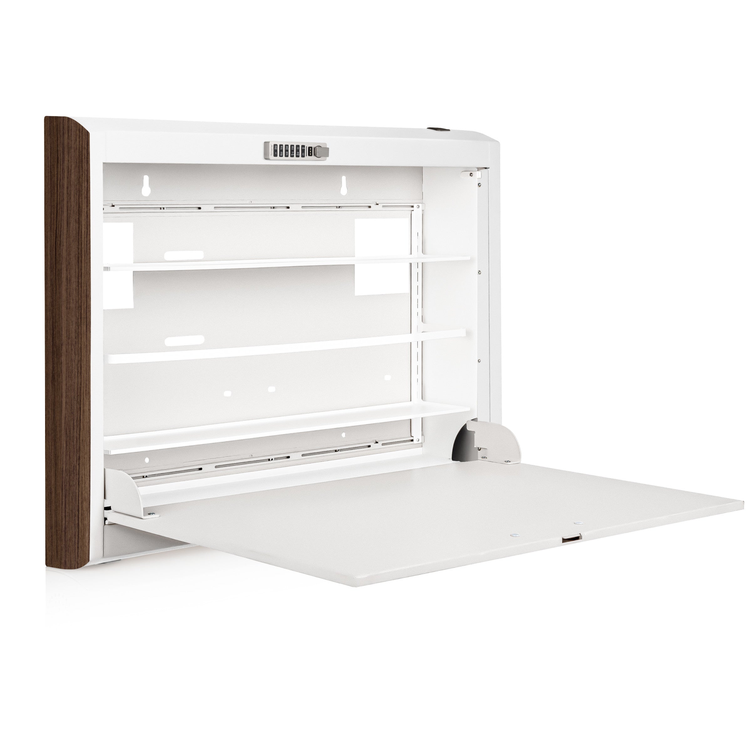 CarePod® Wide 4” Wall-Mounted Workstations with Standard Door, Powder White