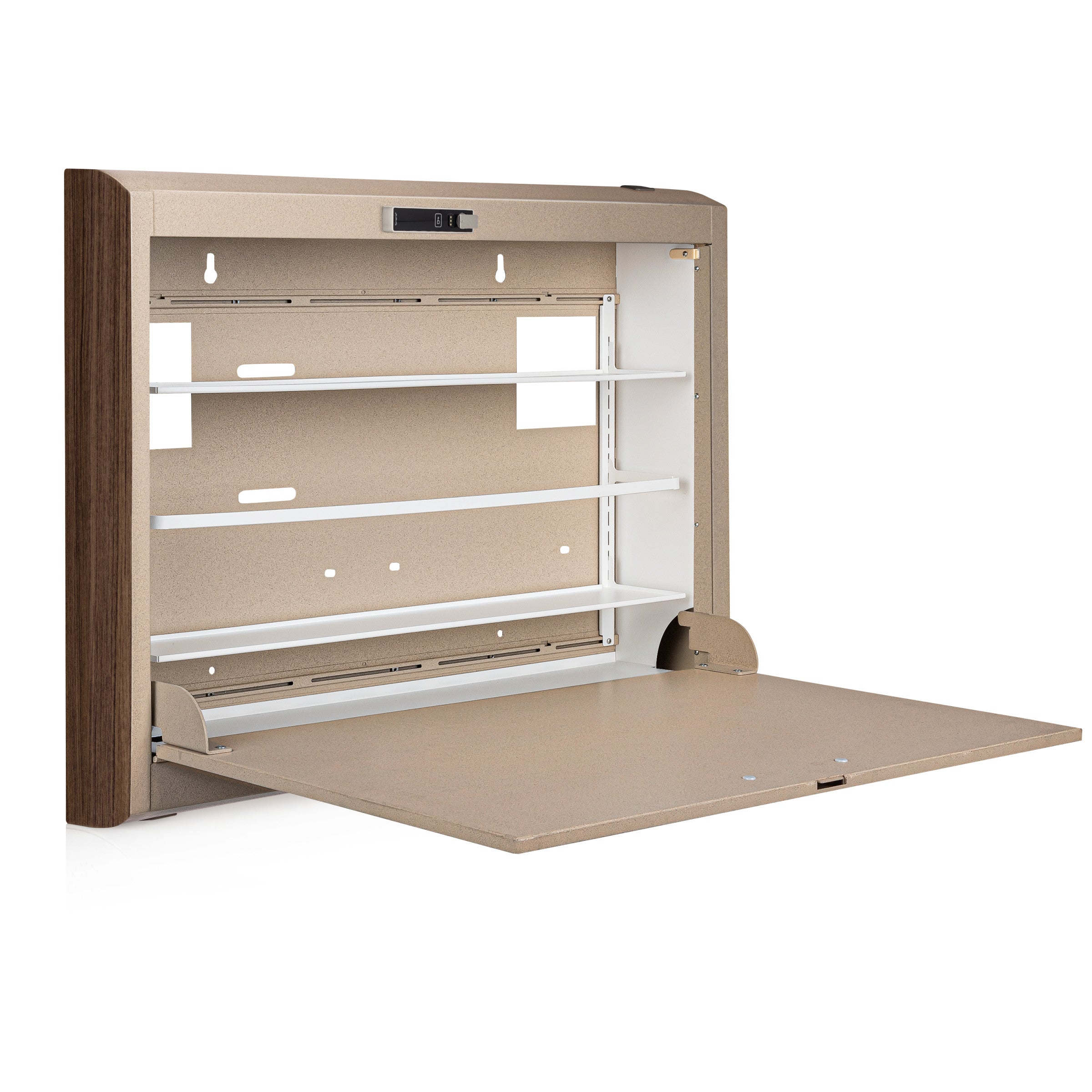 CarePod® Wide 4” Wall-Mounted Workstations with Standard Door, Sandstone