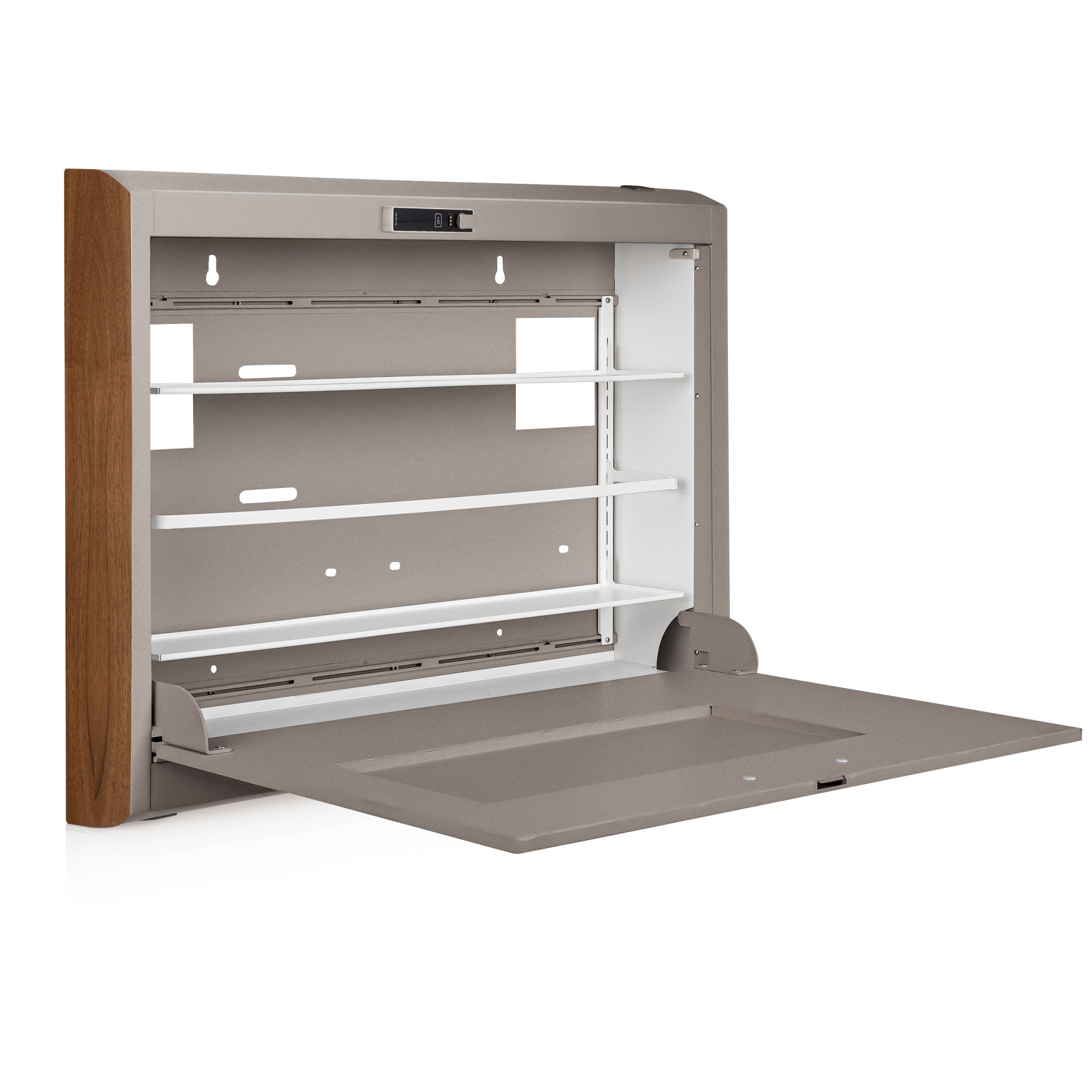 CarePod® Wide 4” Wall-Mounted Workstations with Keyboard Door, River Rock