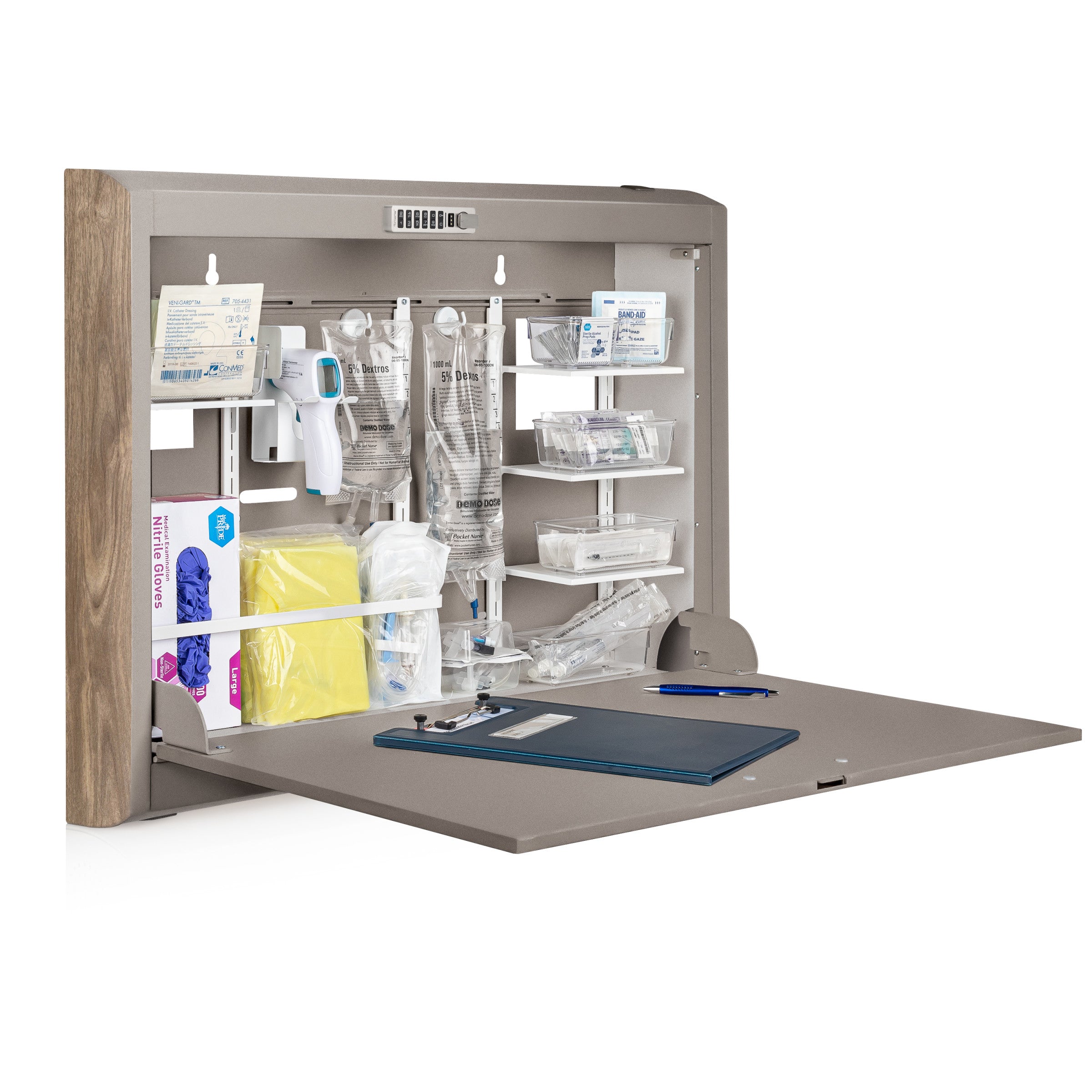 CarePod® Wide 4” Wall-Mounted Workstations with Standard Door, River Rock