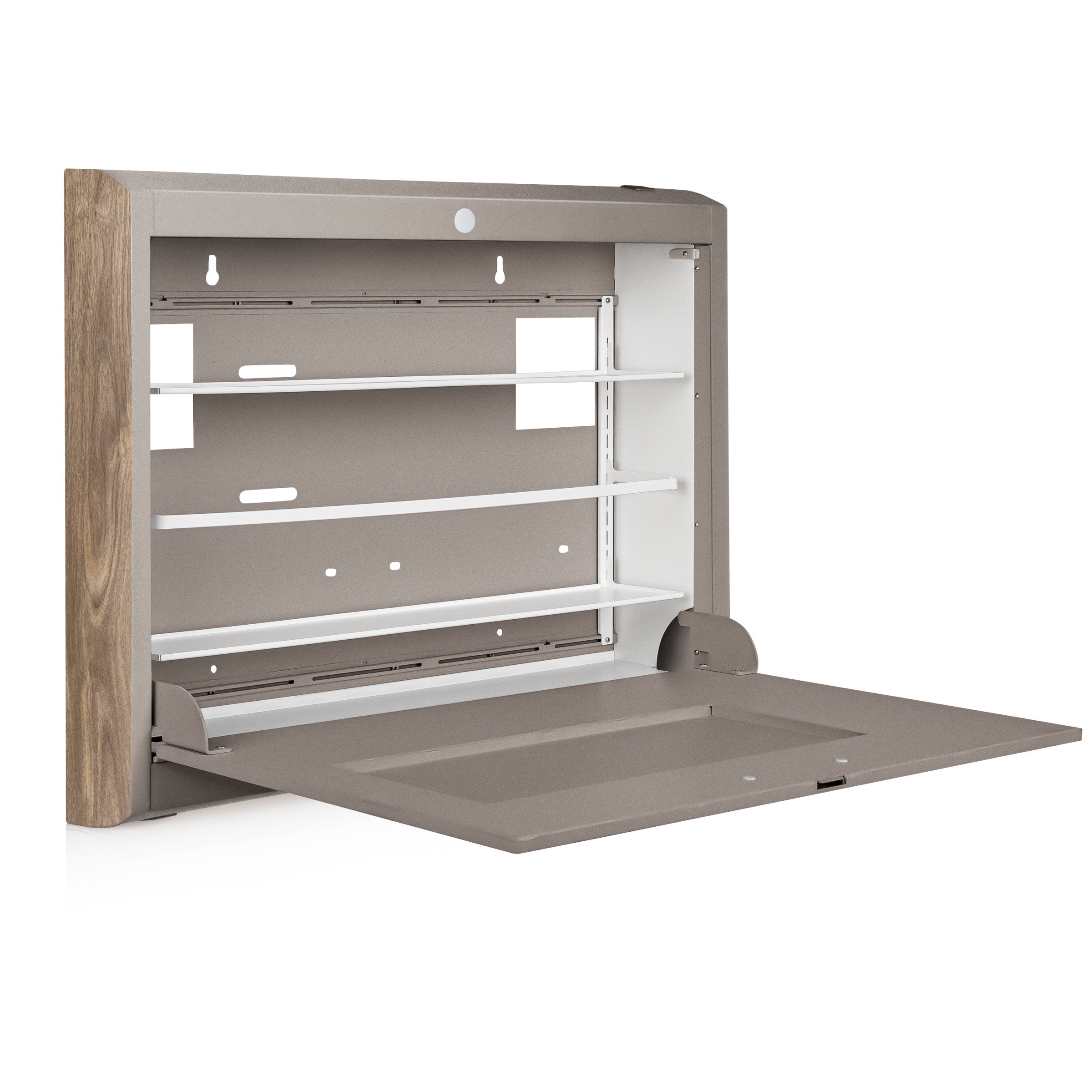 CarePod® Wide 4” Wall-Mounted Workstations with Keyboard Door, River Rock