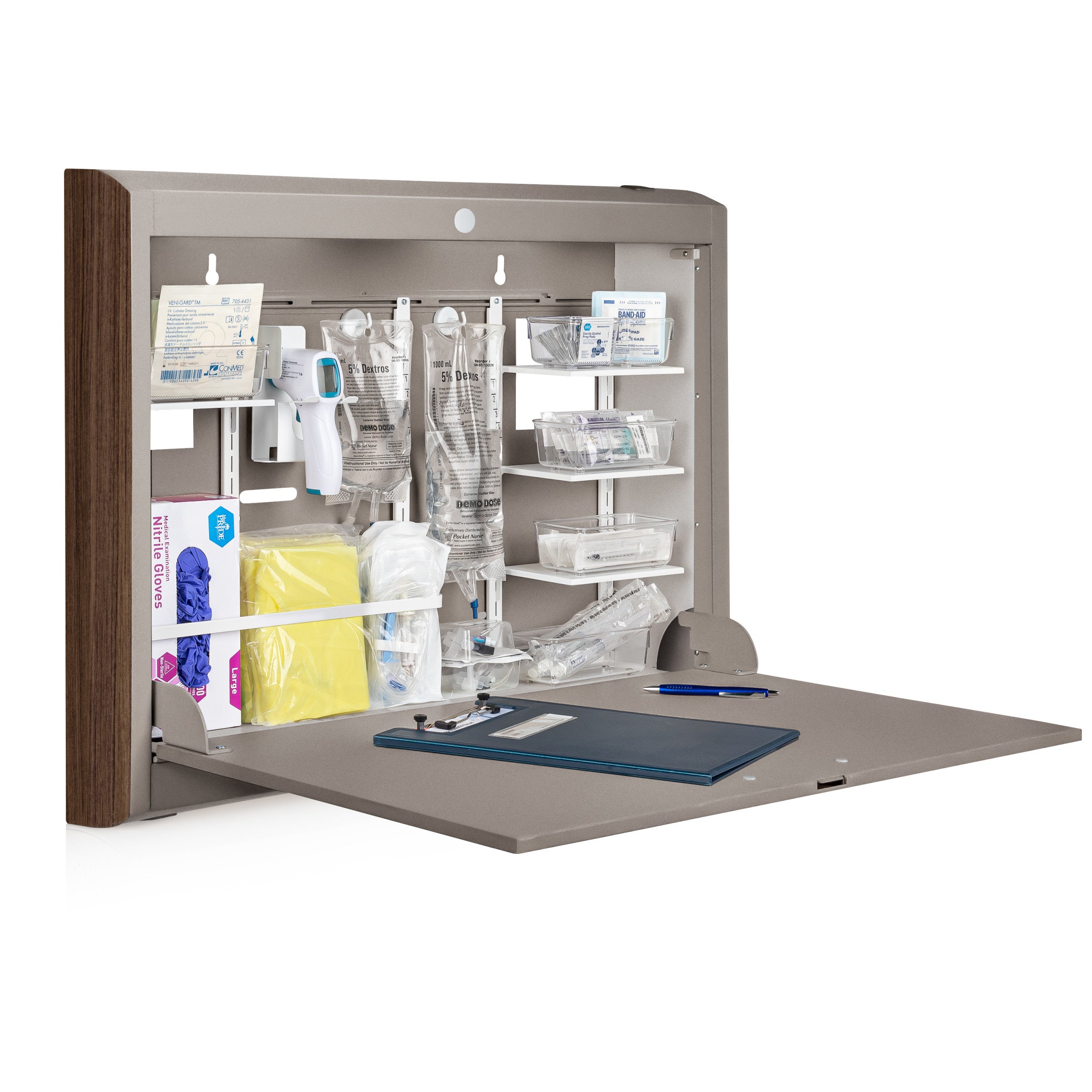 CarePod® Wide 4” Wall-Mounted Workstations with Standard Door, River Rock