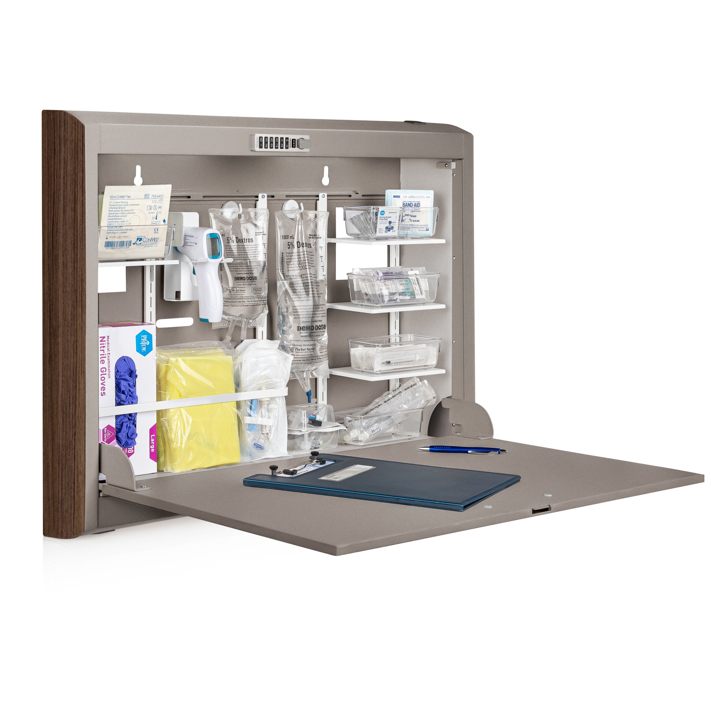 CarePod® Wide 4” Wall-Mounted Workstations with Standard Door, River Rock