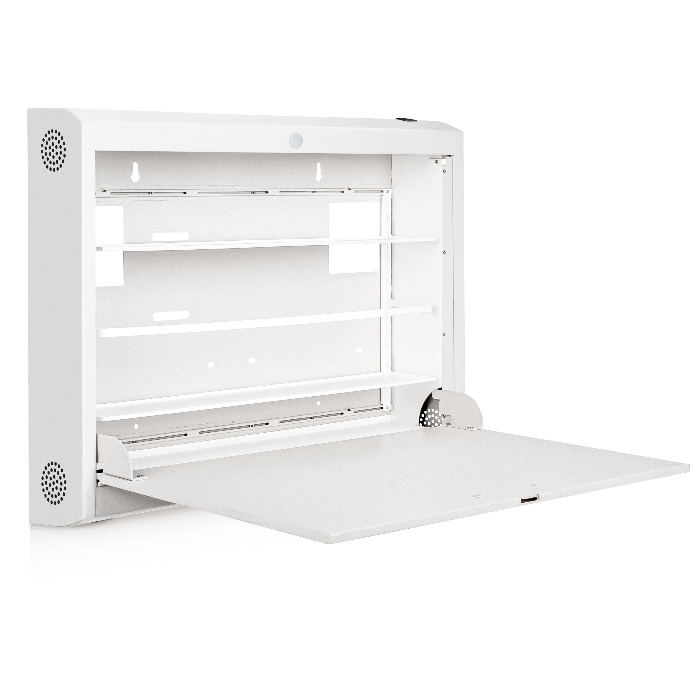 CarePod® Wide 6” Wall-Mounted Workstations with Standard Door, Powder White