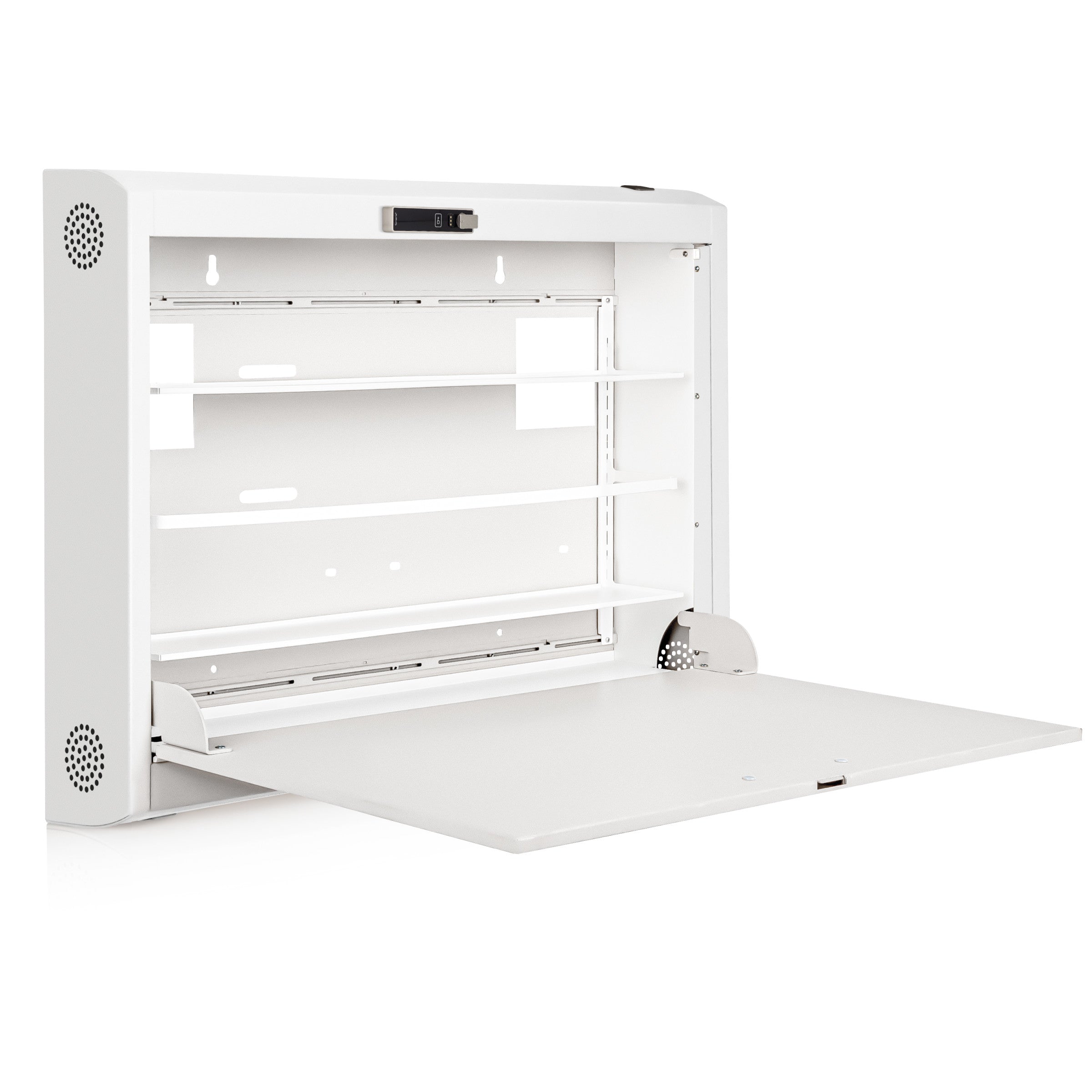 CarePod® Wide 6” Wall-Mounted Workstations with Standard Door, Powder White