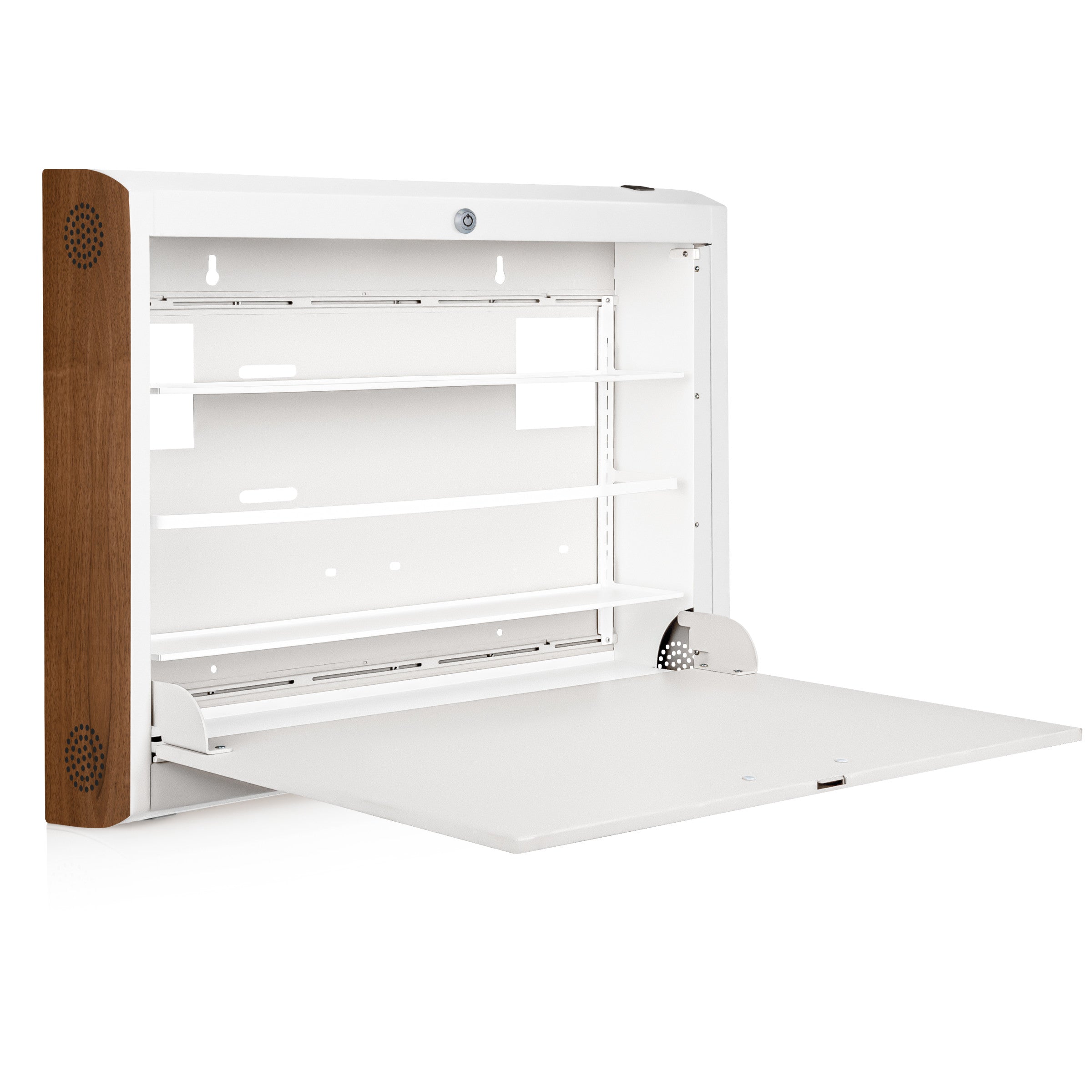 CarePod® Wide 6” Wall-Mounted Workstations with Standard Door, Powder White