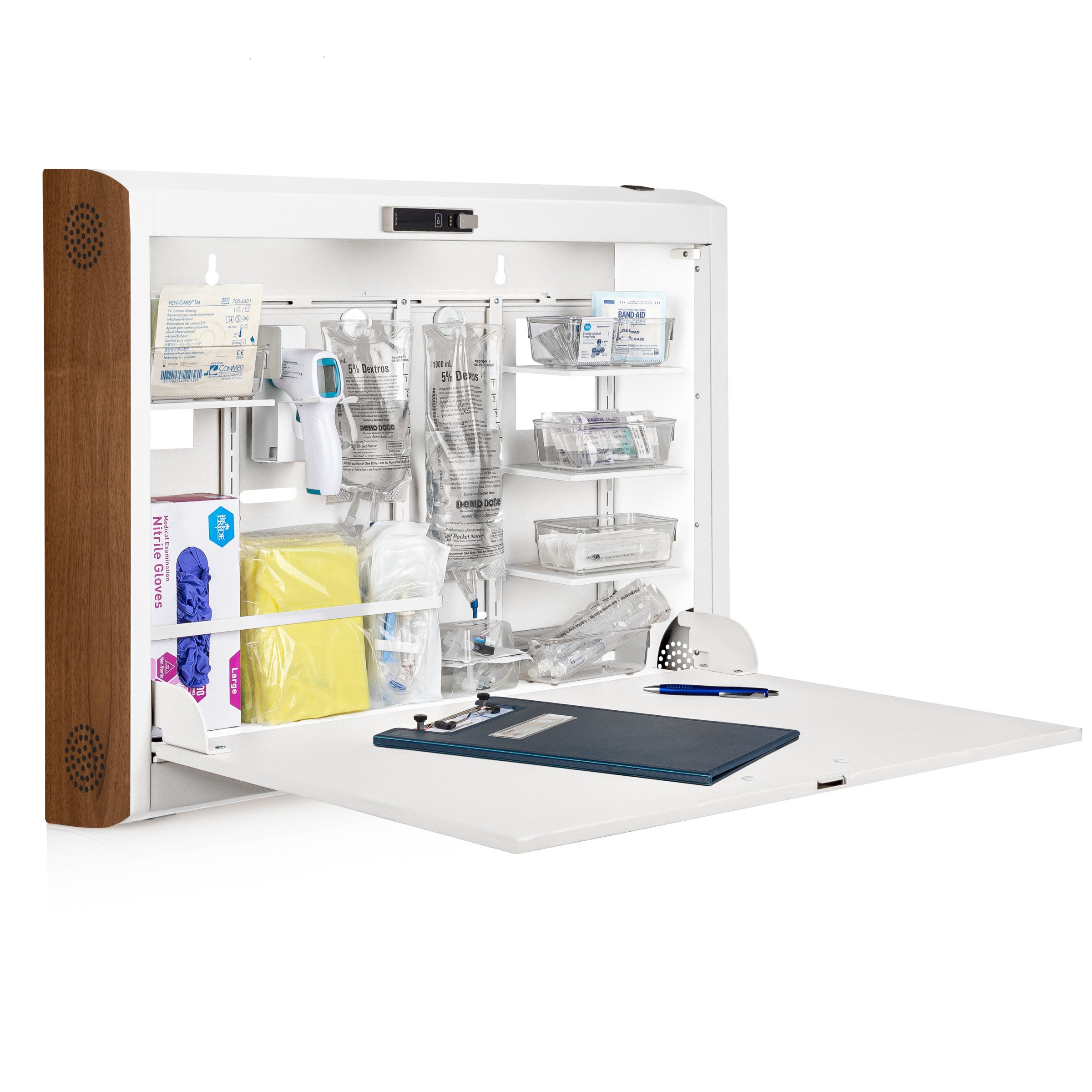 CarePod® Wide 6” Wall-Mounted Workstations with Standard Door, Powder White