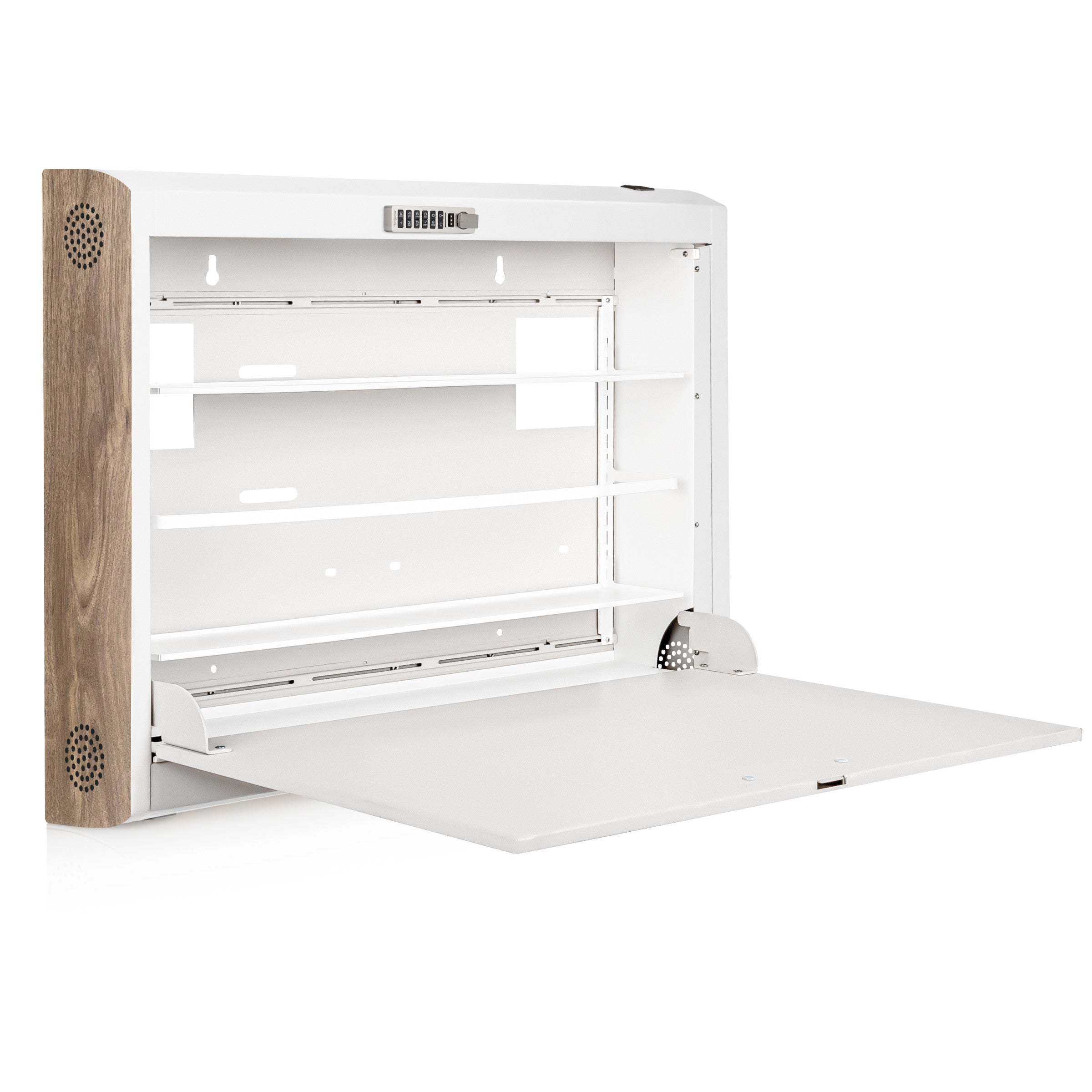 CarePod® Wide 6” Wall-Mounted Workstations with Standard Door, Powder White