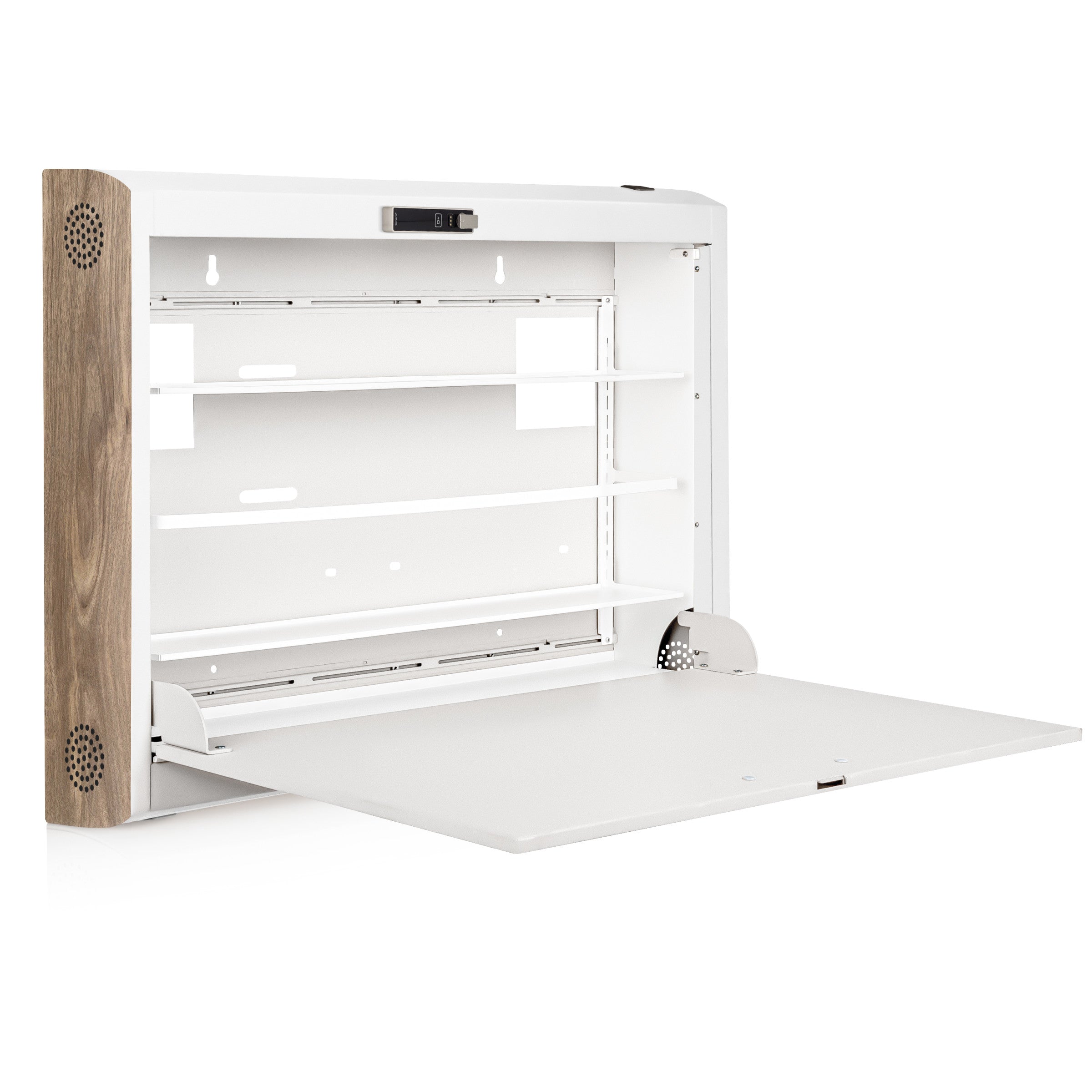 CarePod® Wide 6” Wall-Mounted Workstations with Standard Door, Powder White