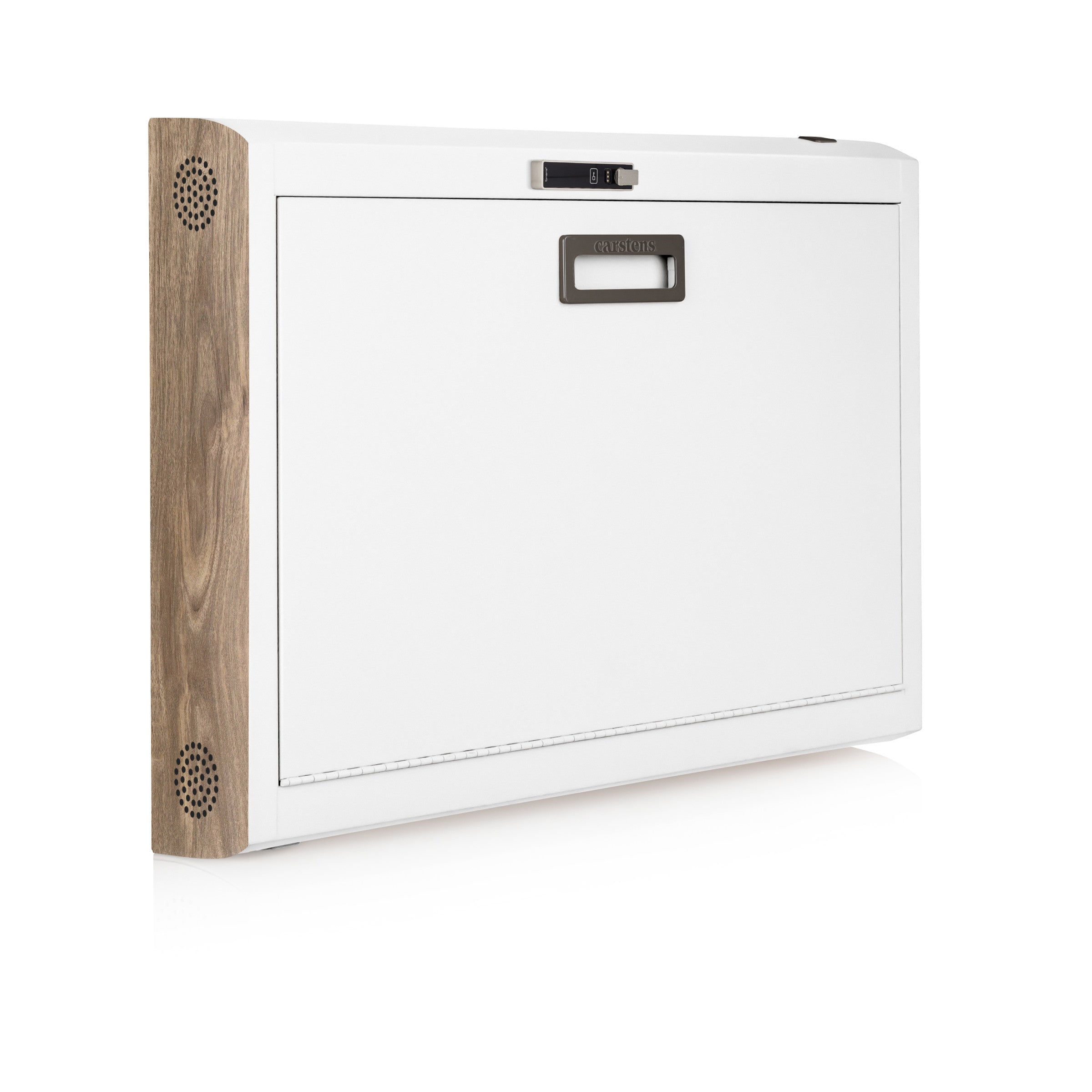 CarePod® Wide 6” Wall-Mounted Workstations with Keyboard Door, Powder White