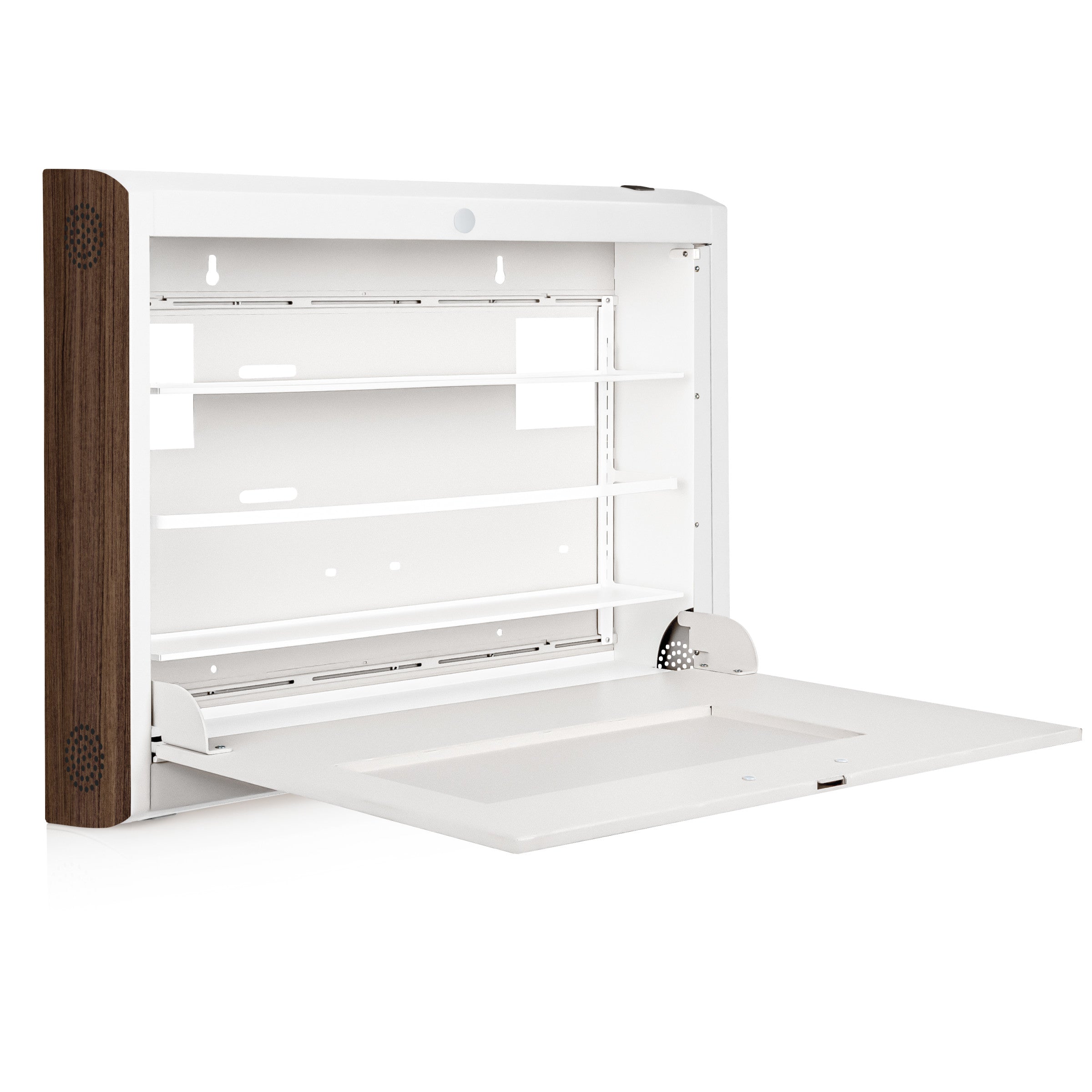 CarePod® Wide 6” Wall-Mounted Workstations with Keyboard Door, Powder White