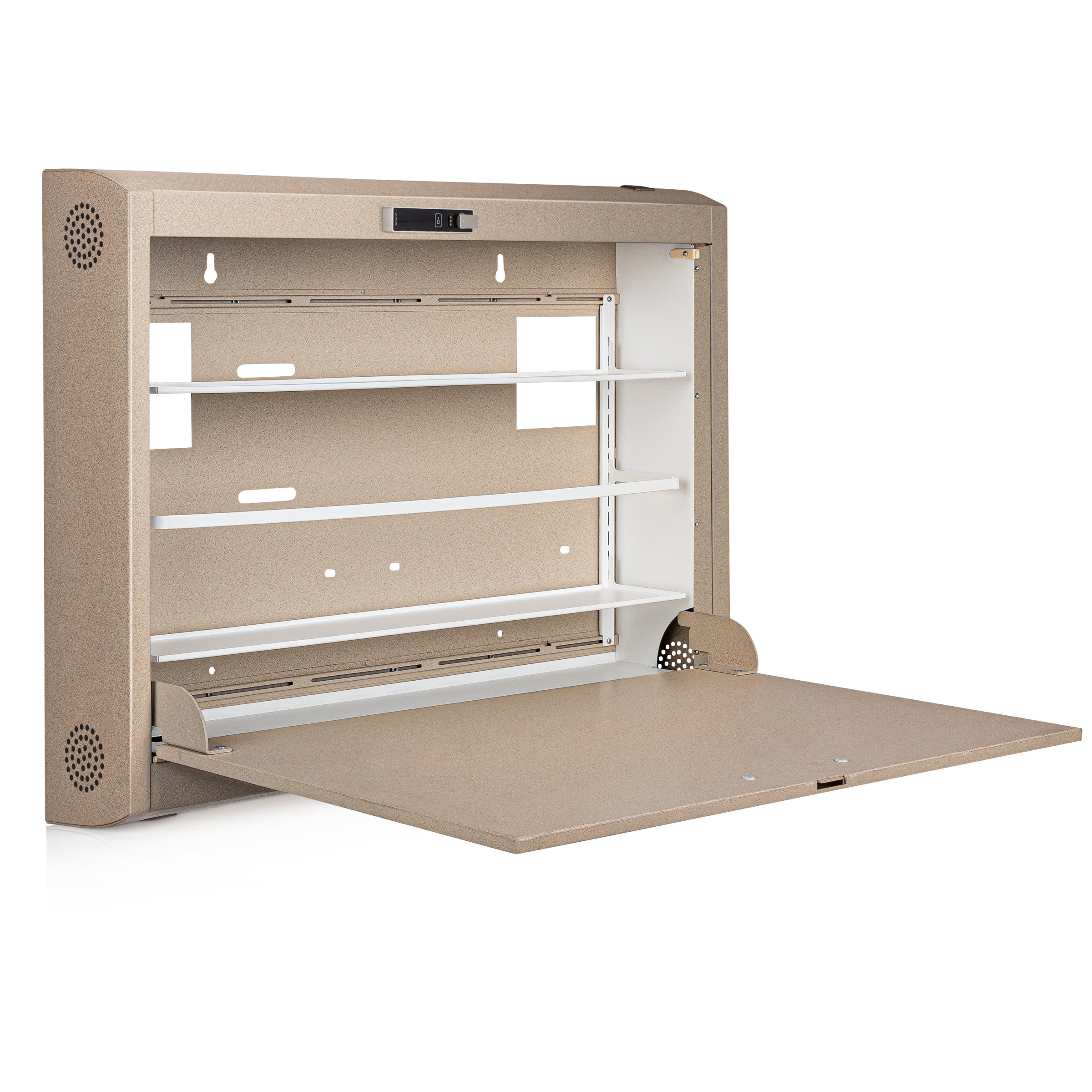 CarePod® Wide 6” Wall-Mounted Workstations with Standard Door, Sandstone
