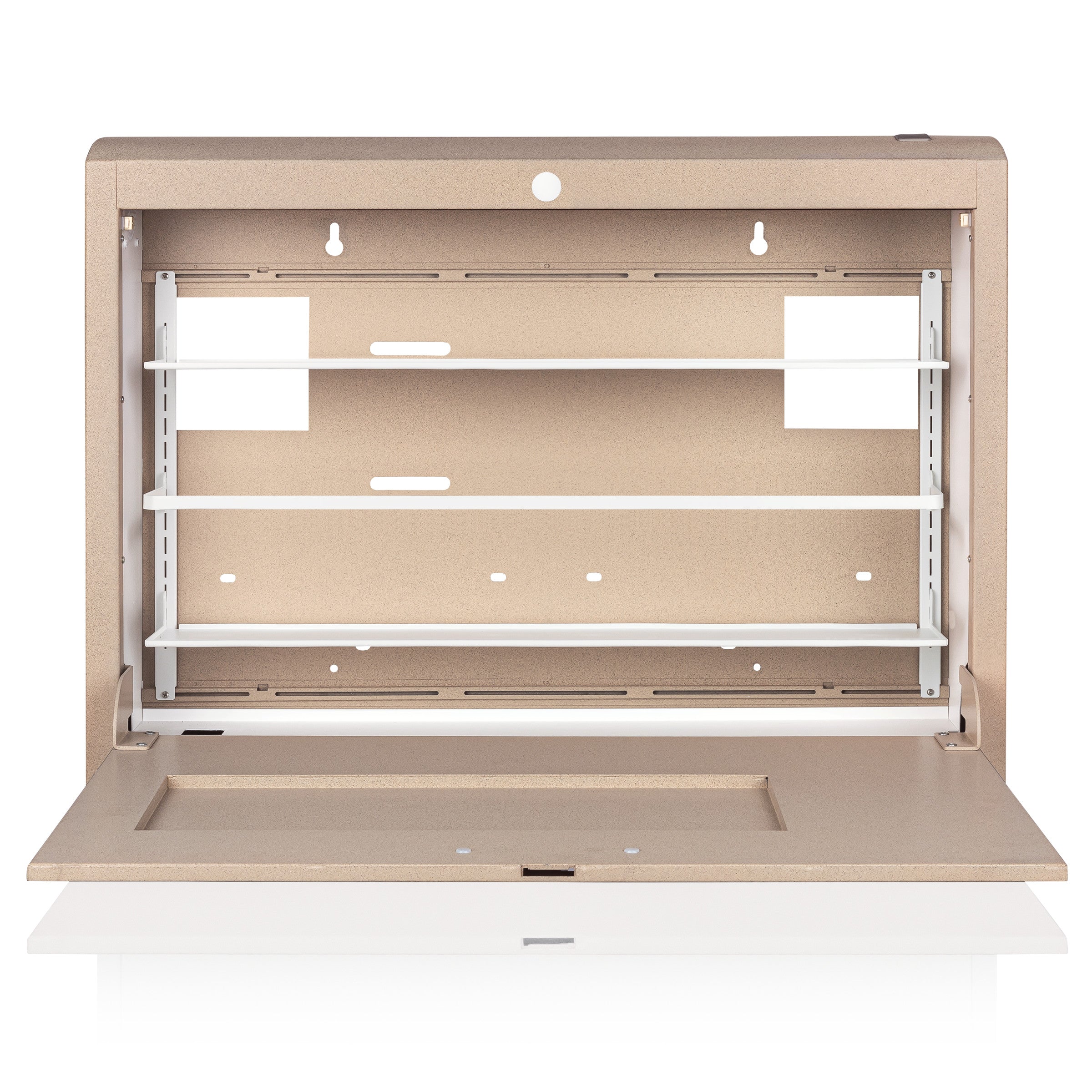 CarePod® Wide 6” Wall-Mounted Workstations with Keyboard Door, Sandstone