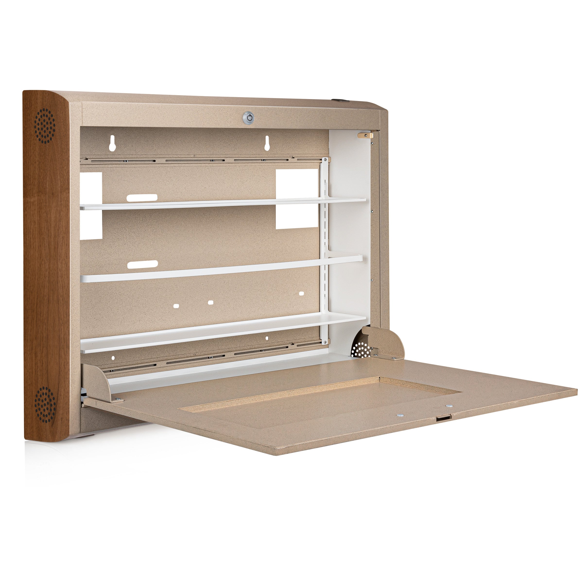 CarePod® Wide 6” Wall-Mounted Workstations with Keyboard Door, Sandstone