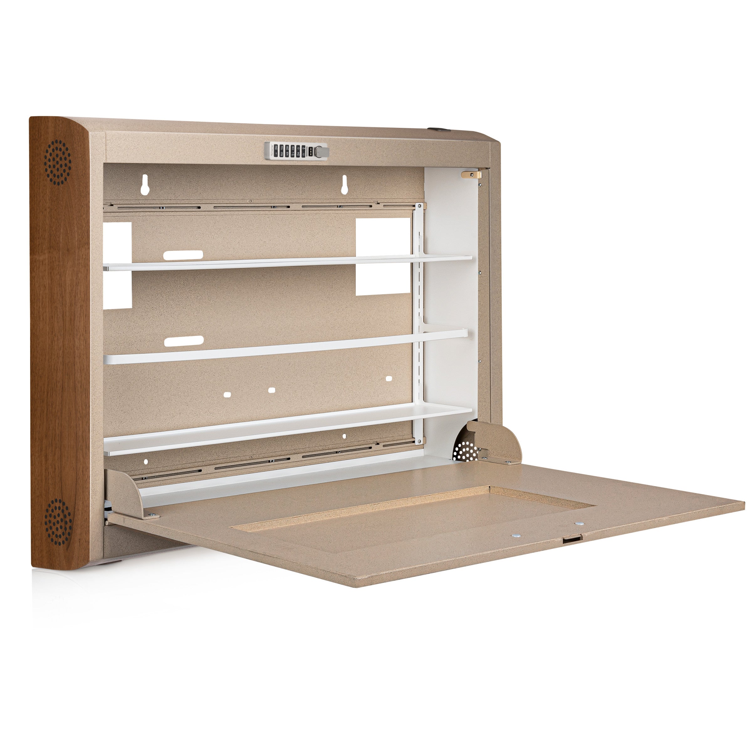 CarePod® Wide 6” Wall-Mounted Workstations with Keyboard Door, Sandstone