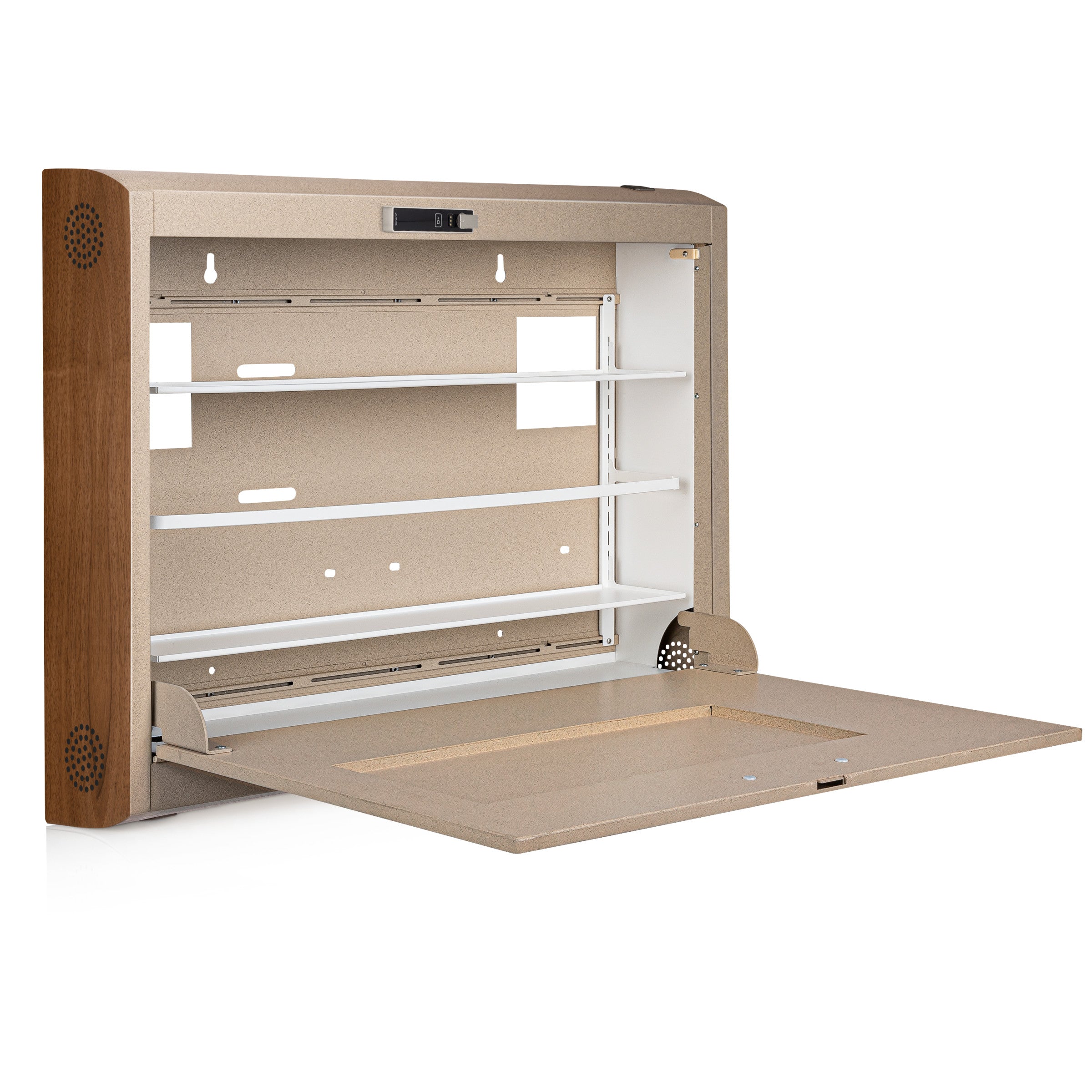 CarePod® Wide 6” Wall-Mounted Workstations with Keyboard Door, Sandstone