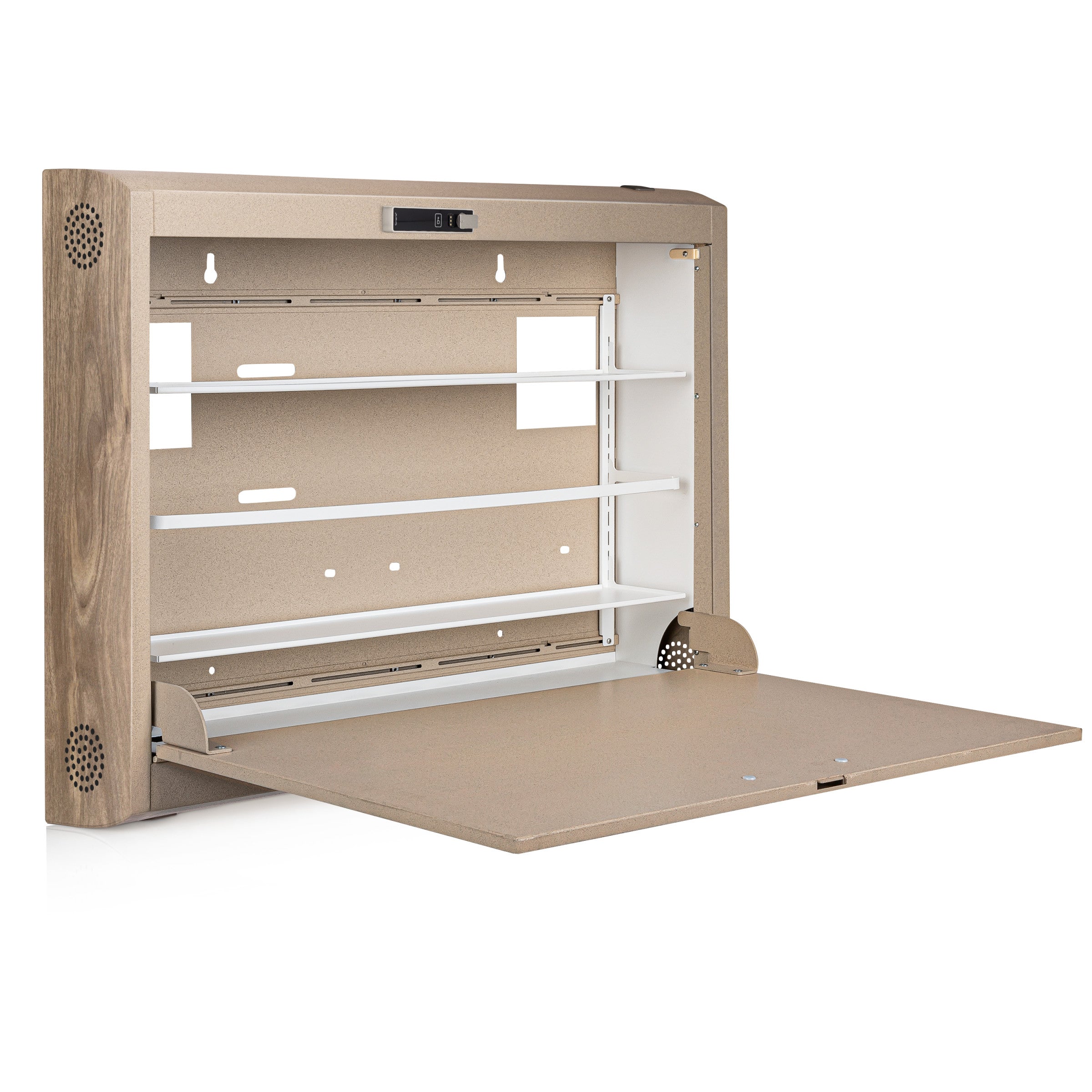 CarePod® Wide 6” Wall-Mounted Workstations with Standard Door, Sandstone