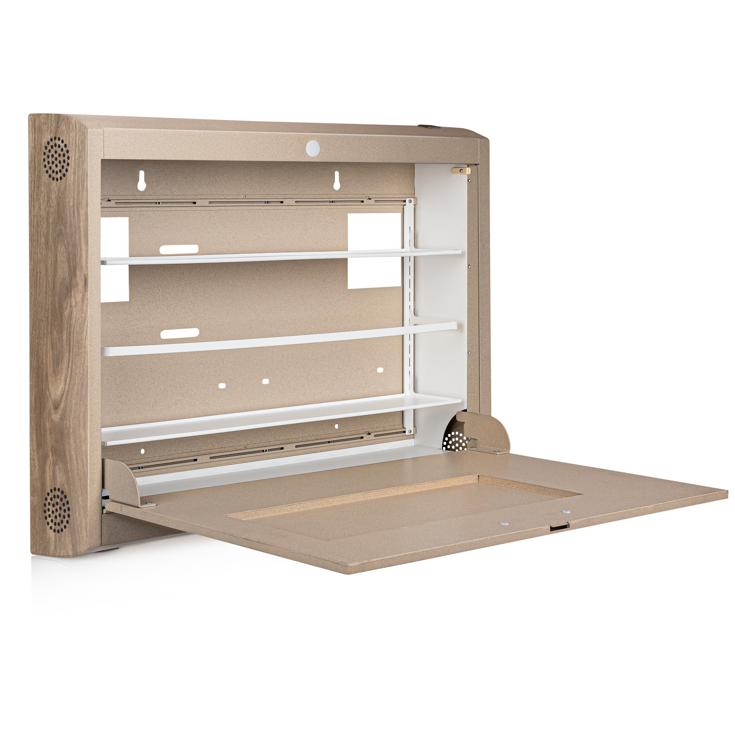 CarePod® Wide 6” Wall-Mounted Workstations with Keyboard Door, Sandstone