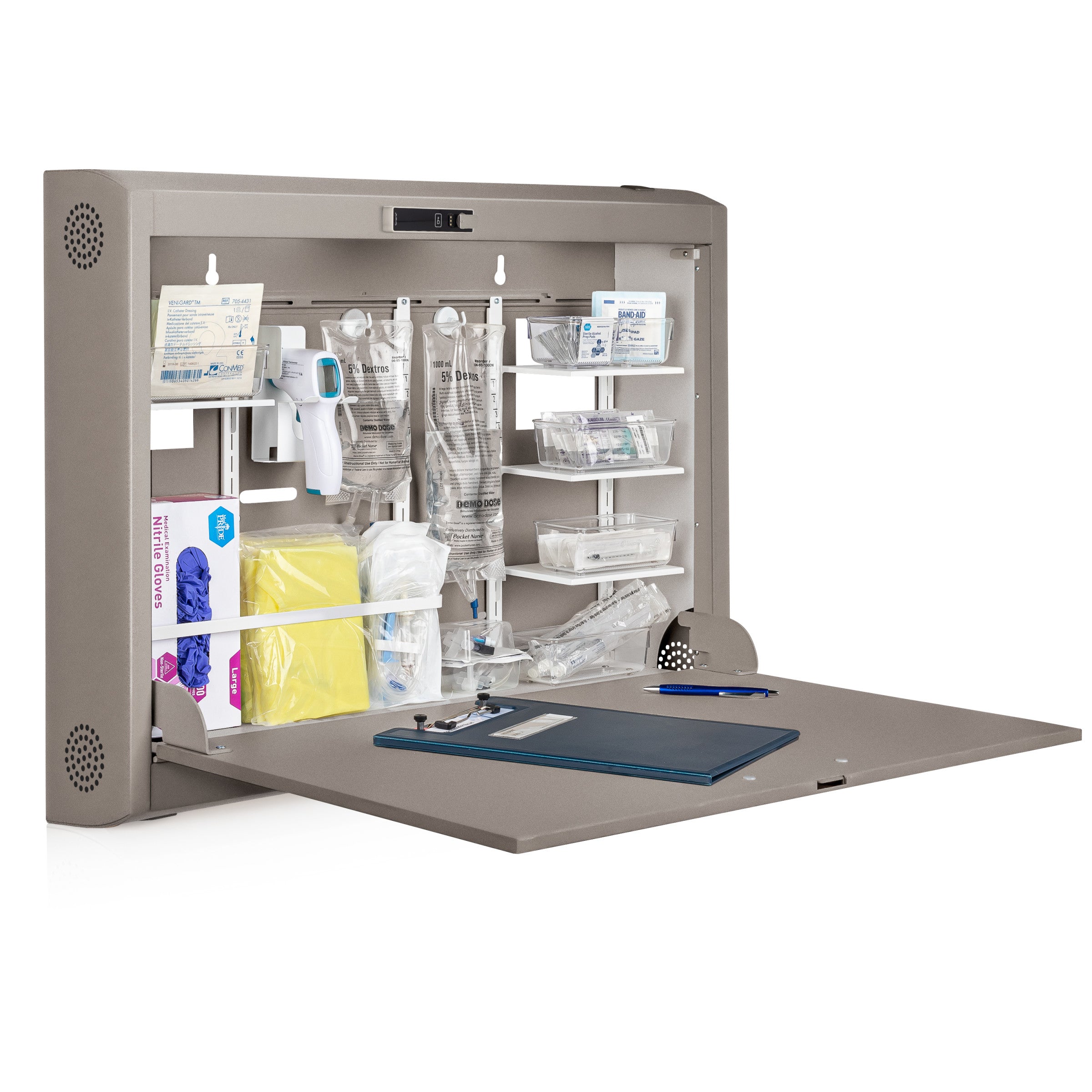 CarePod® Wide 6” Wall-Mounted Workstations with Standard Door, River Rock