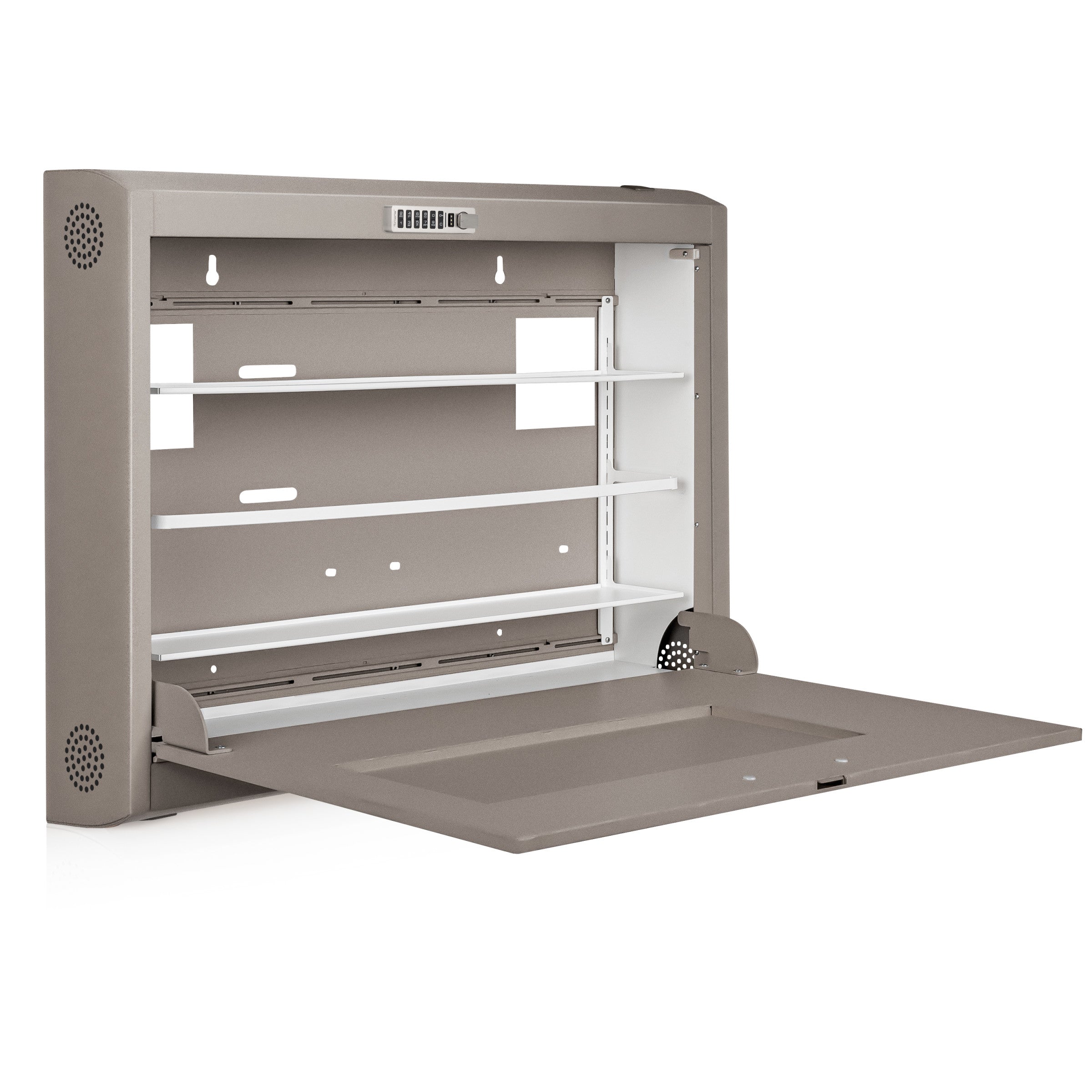 CarePod® Wide 6” Wall-Mounted Workstations with Keyboard Door, River Rock