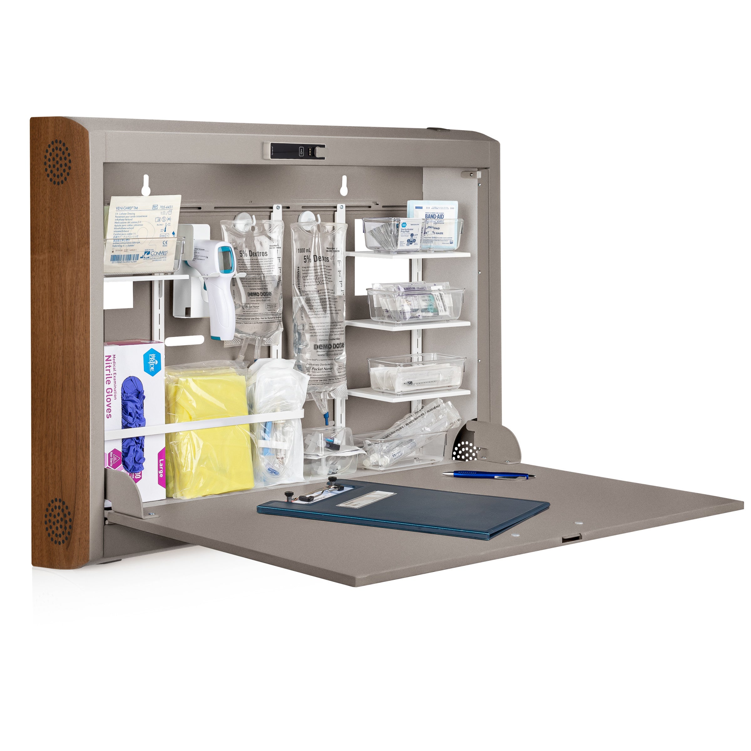 CarePod® Wide 6” Wall-Mounted Workstations with Standard Door, River Rock