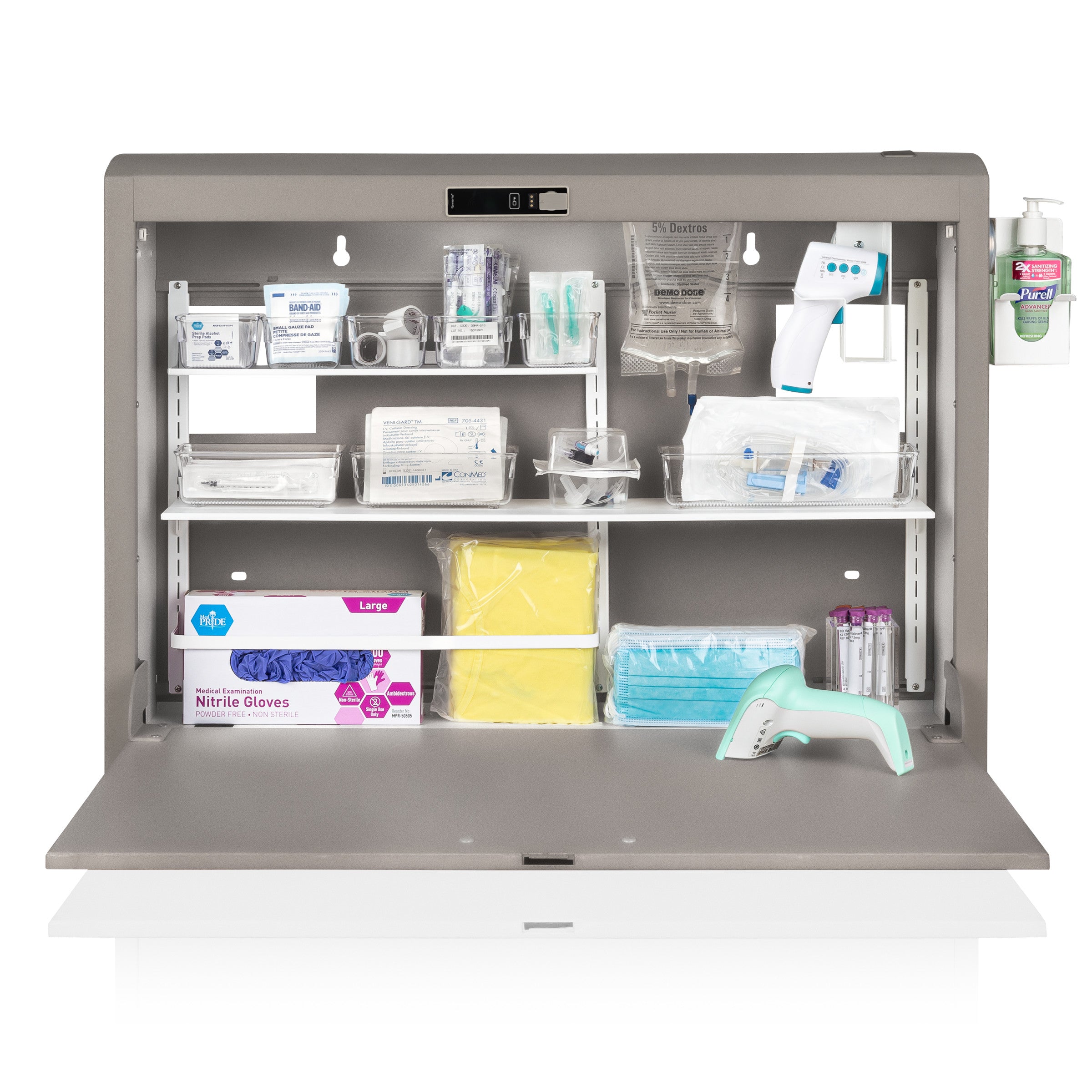 CarePod® Wide 6” Wall-Mounted Workstations with Standard Door, River Rock