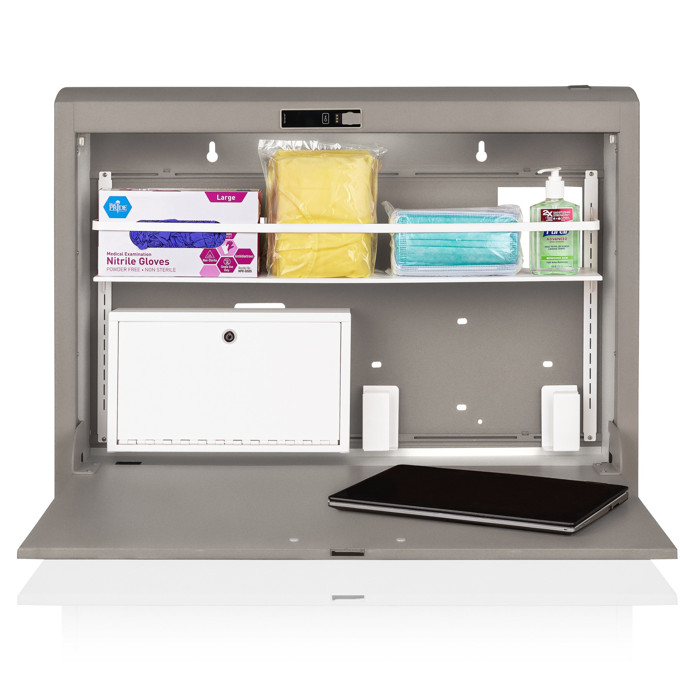 CarePod® Wide 6” Wall-Mounted Workstations with Standard Door, River Rock