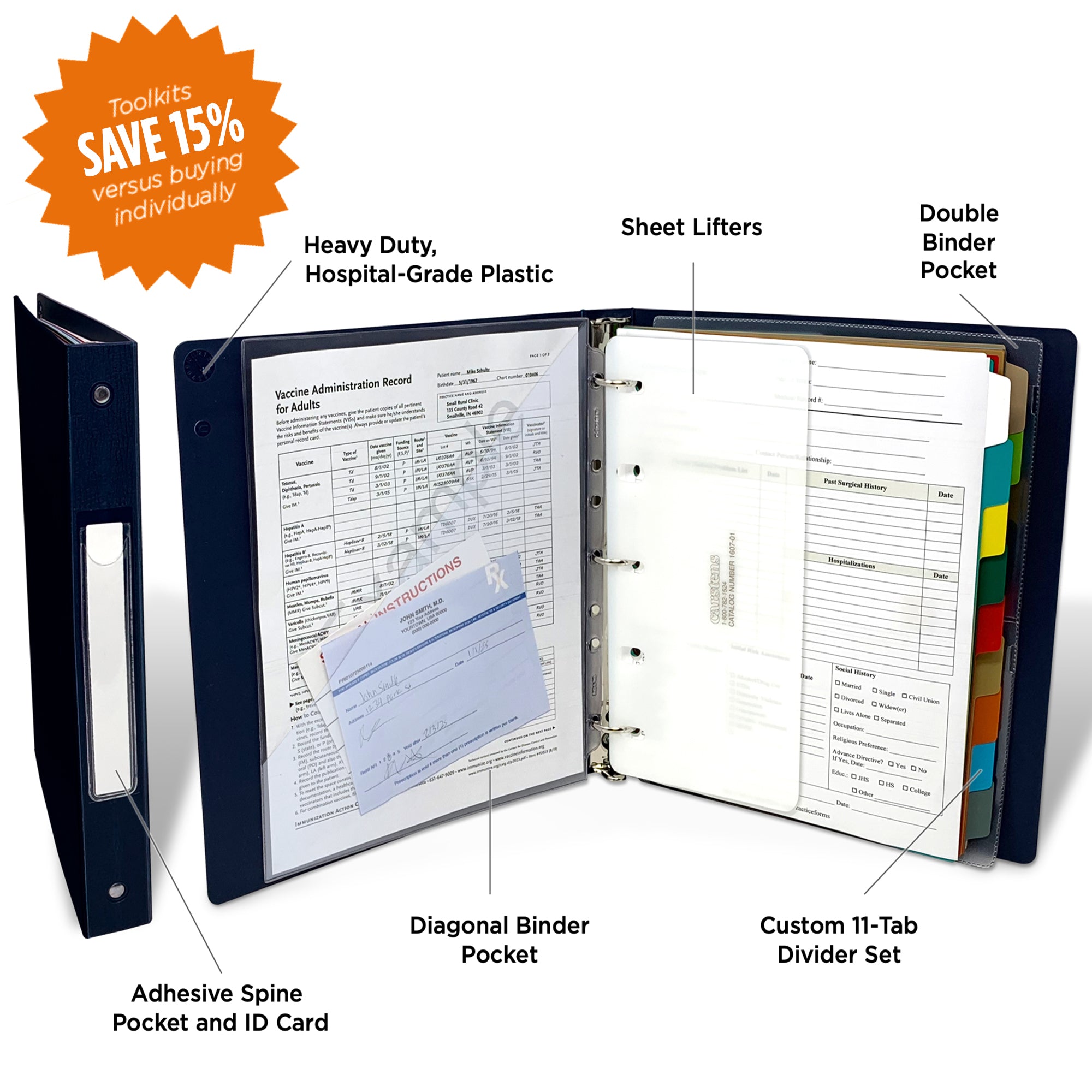 Custom Paper Charting Toolkit with 1" Binders (Set of 25)