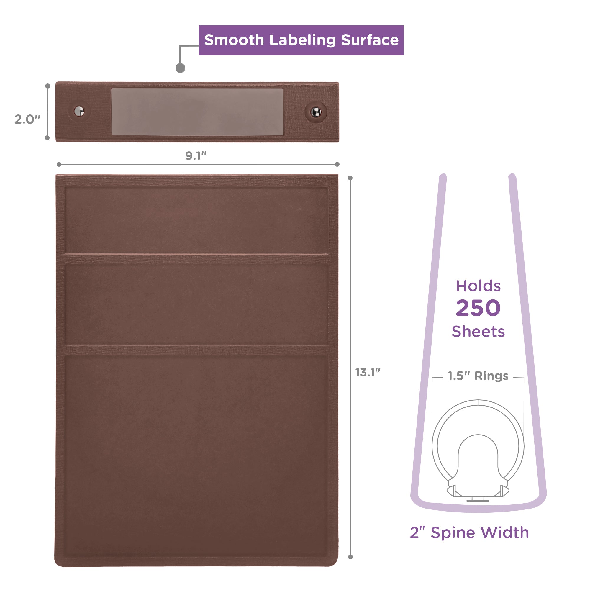 1.5 Inch Heavy Duty 5-Ring Binder for Medical Charting – Top Opening