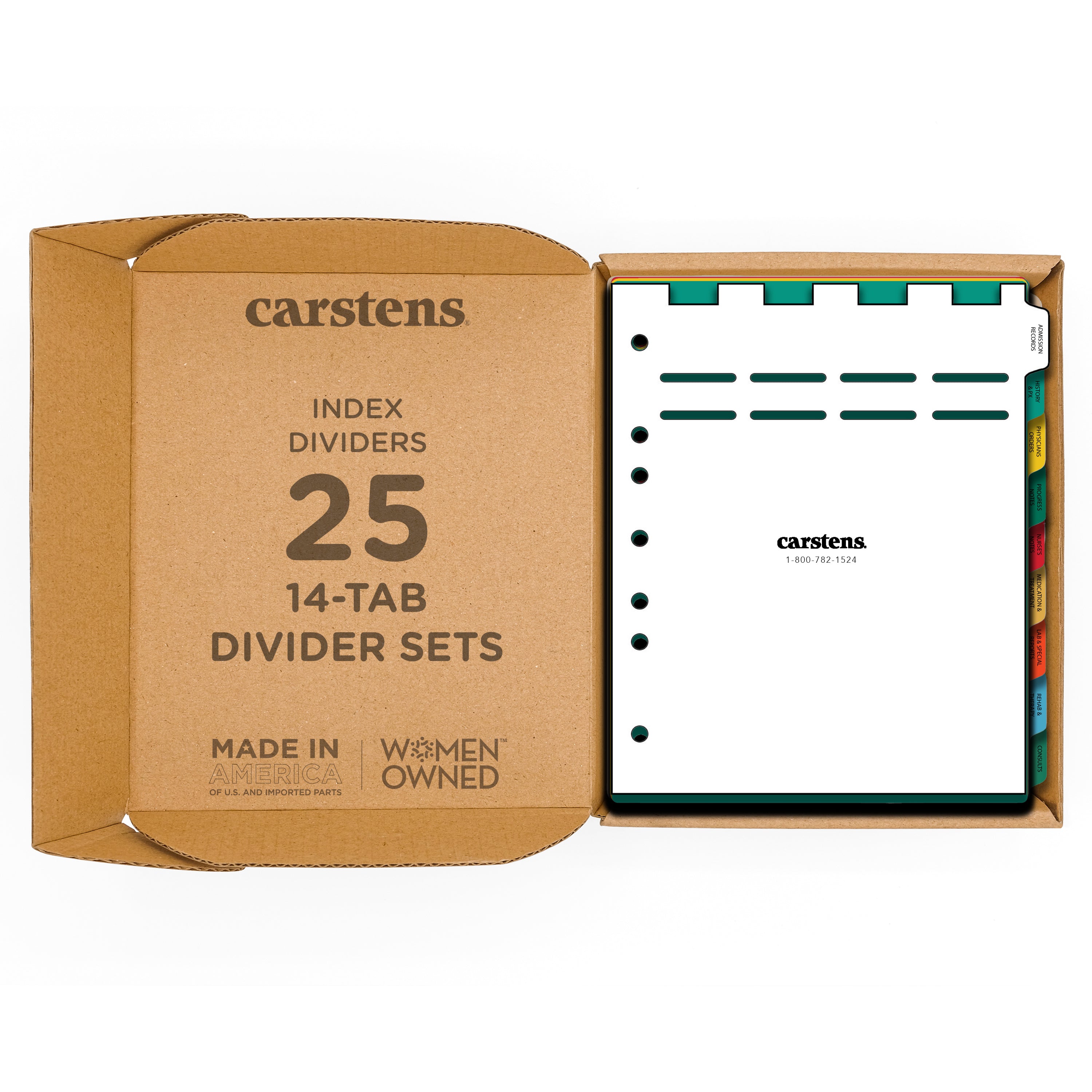 Heavy Duty Plastic Long Term Care Divider Sets for Side Opening Binders