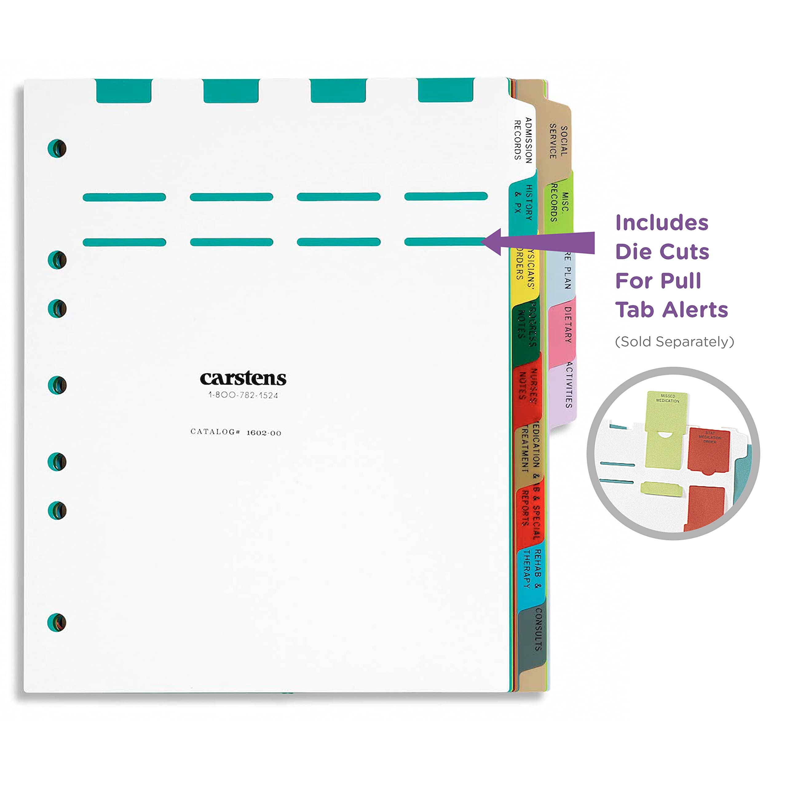 Heavy Duty Plastic Long Term Care Divider Sets for Side Opening Binders